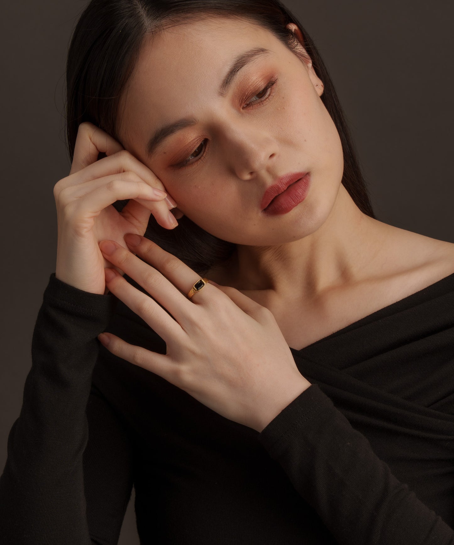 ヴィンテージストーンリング【Gold×Black】