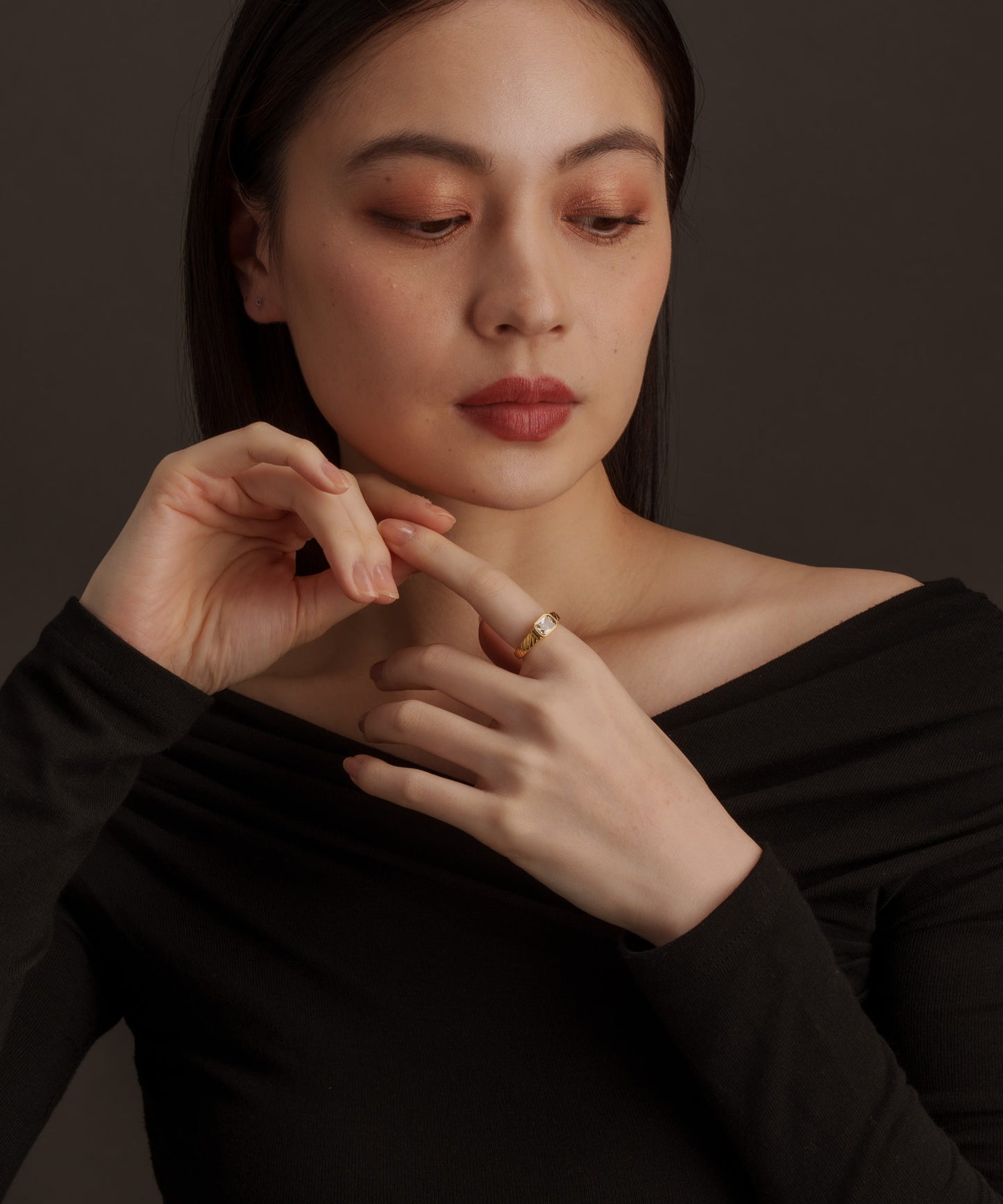 ヴィンテージストーンリング【Gold×Clear】