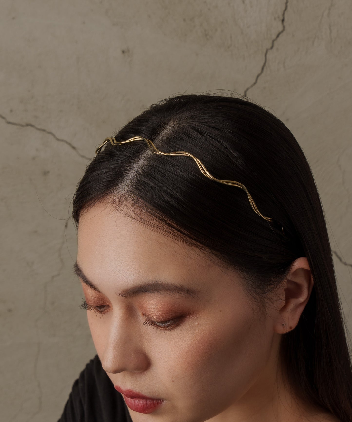 Wウェービングカチューシャ【Gold】