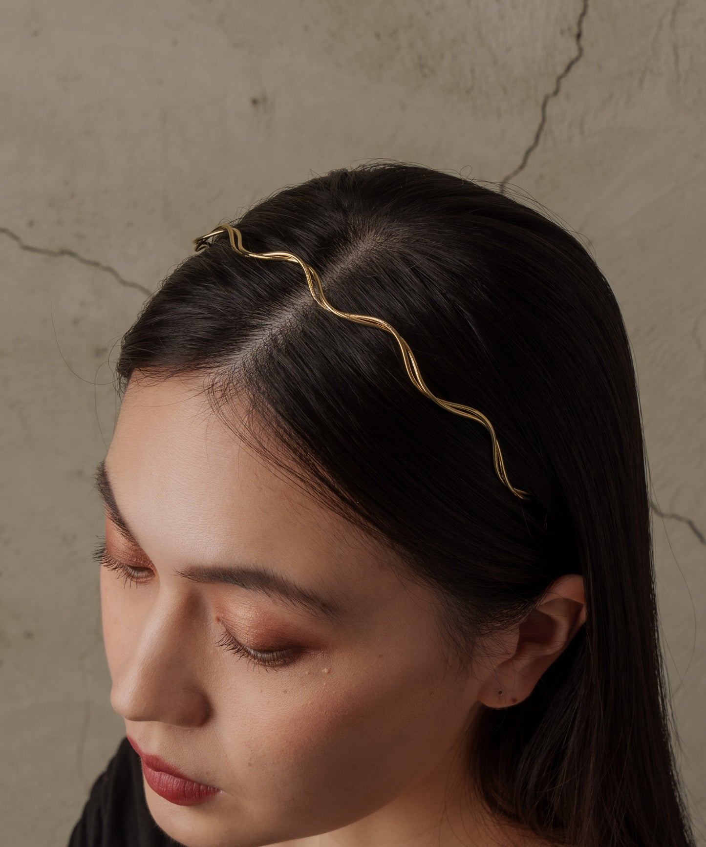 Wウェービングカチューシャ【Gold】