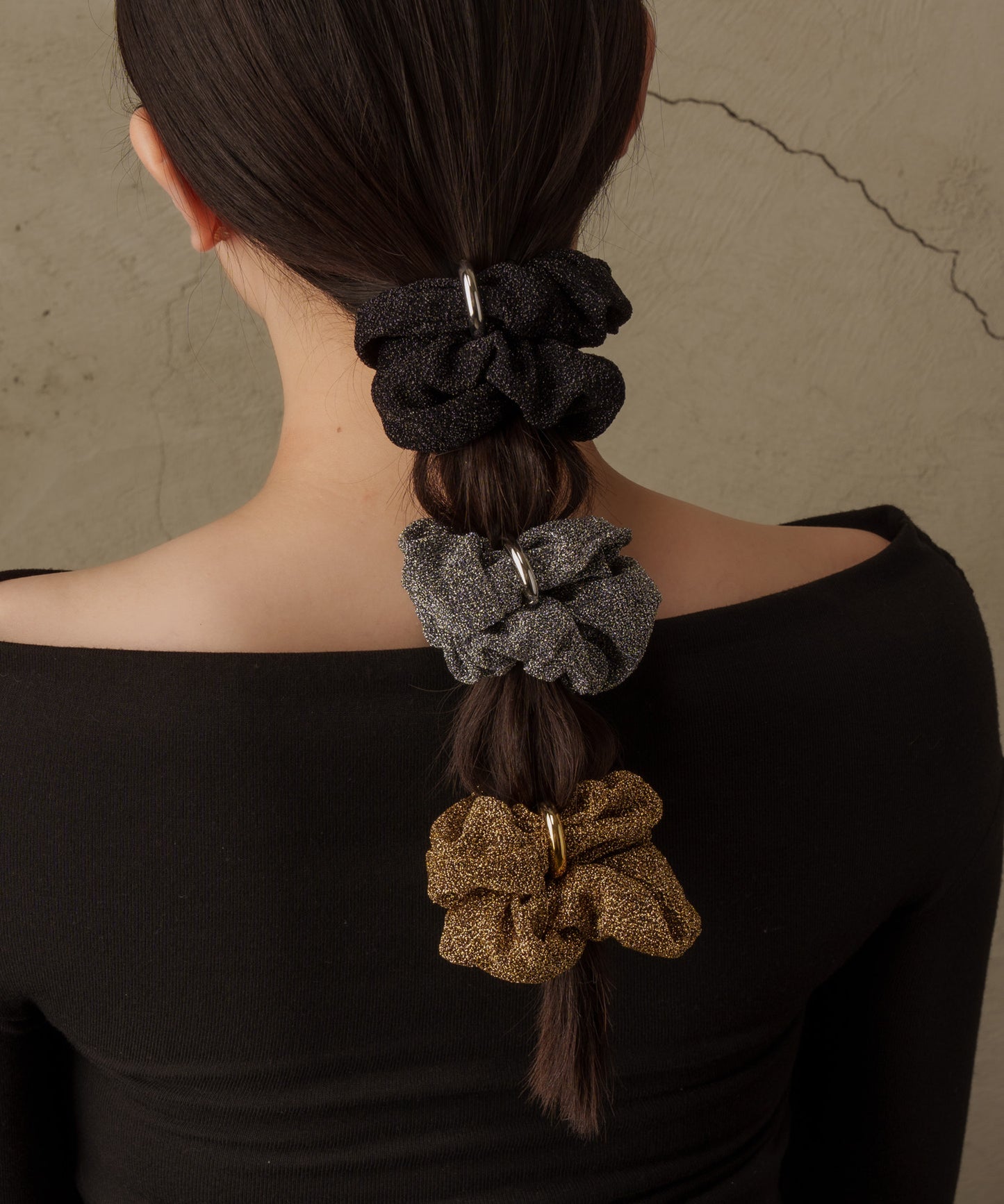 リング付きラメシュシュ【Silver】