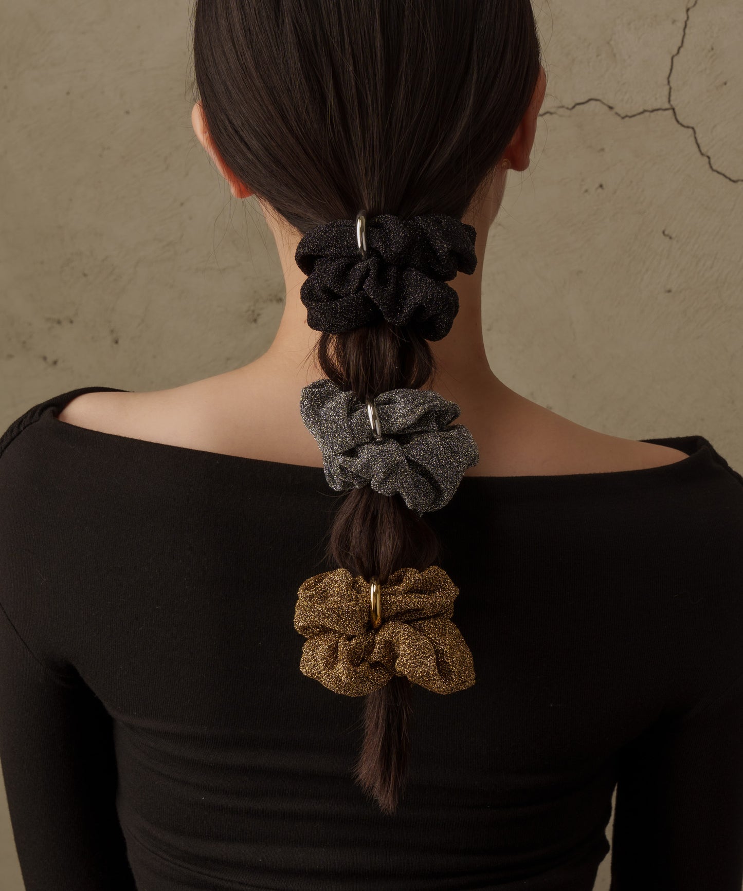 リング付きラメシュシュ【Gold】