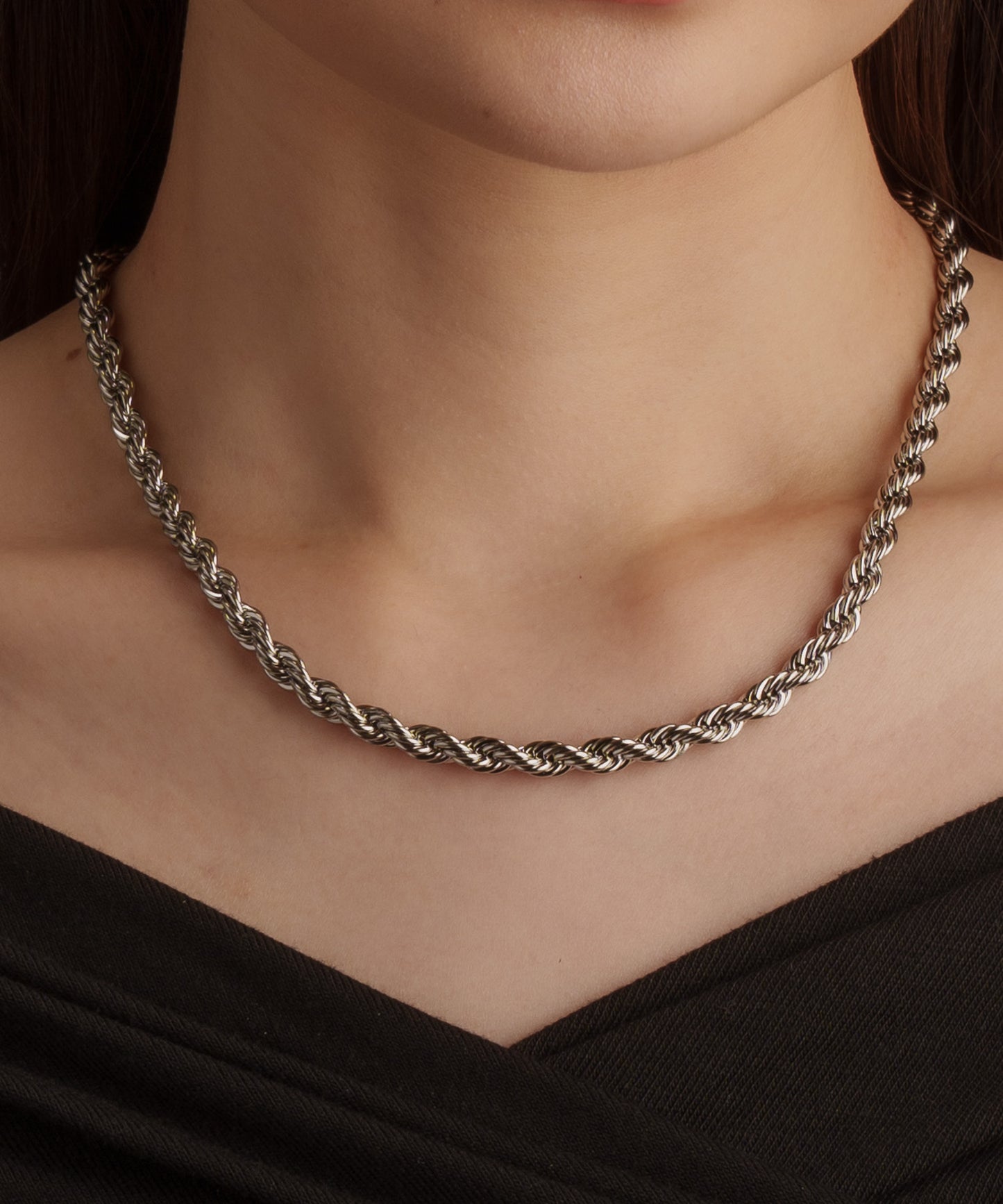 ツイストチェーンネックレス【Silver】