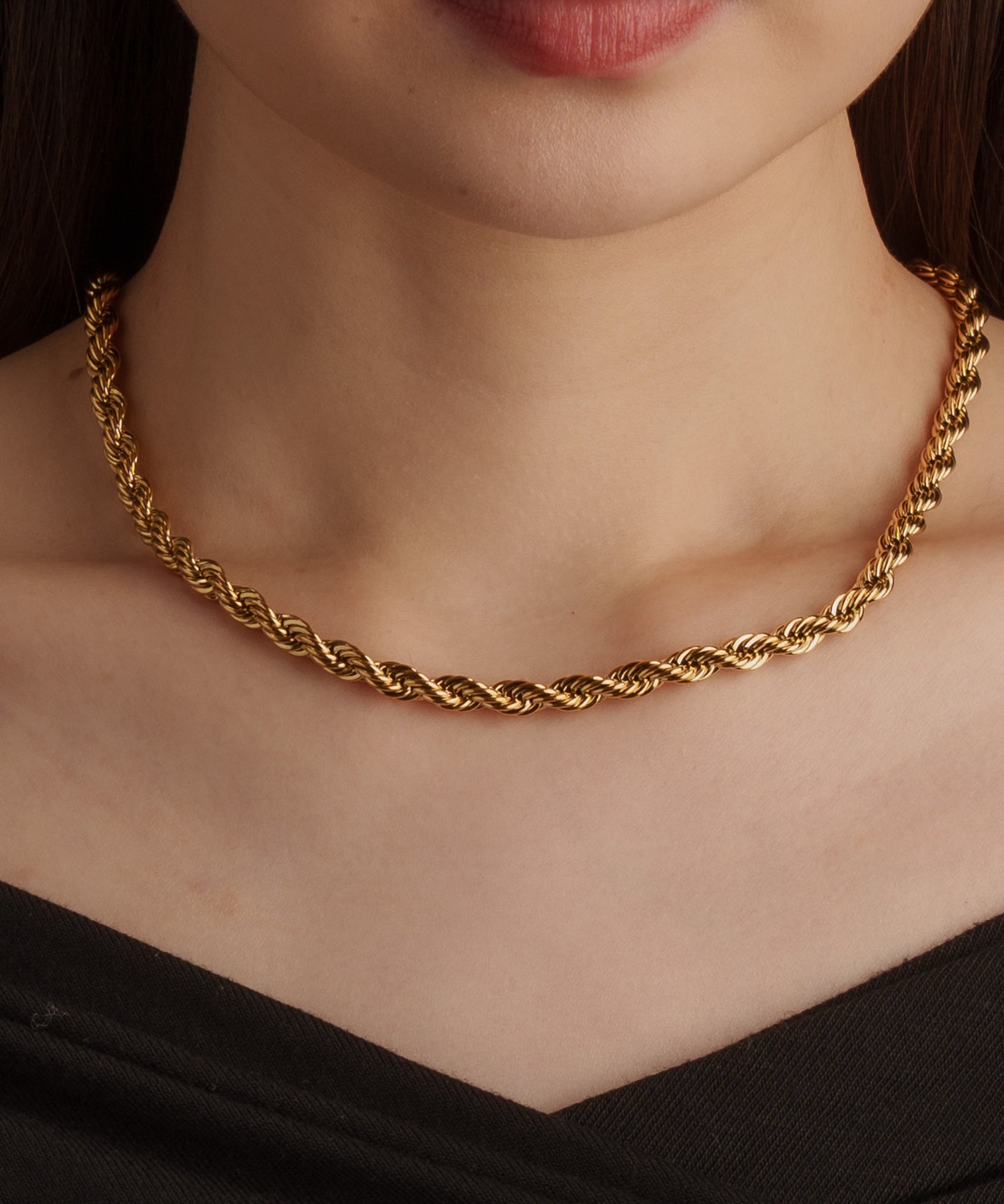 ツイストチェーンネックレス【Gold】
