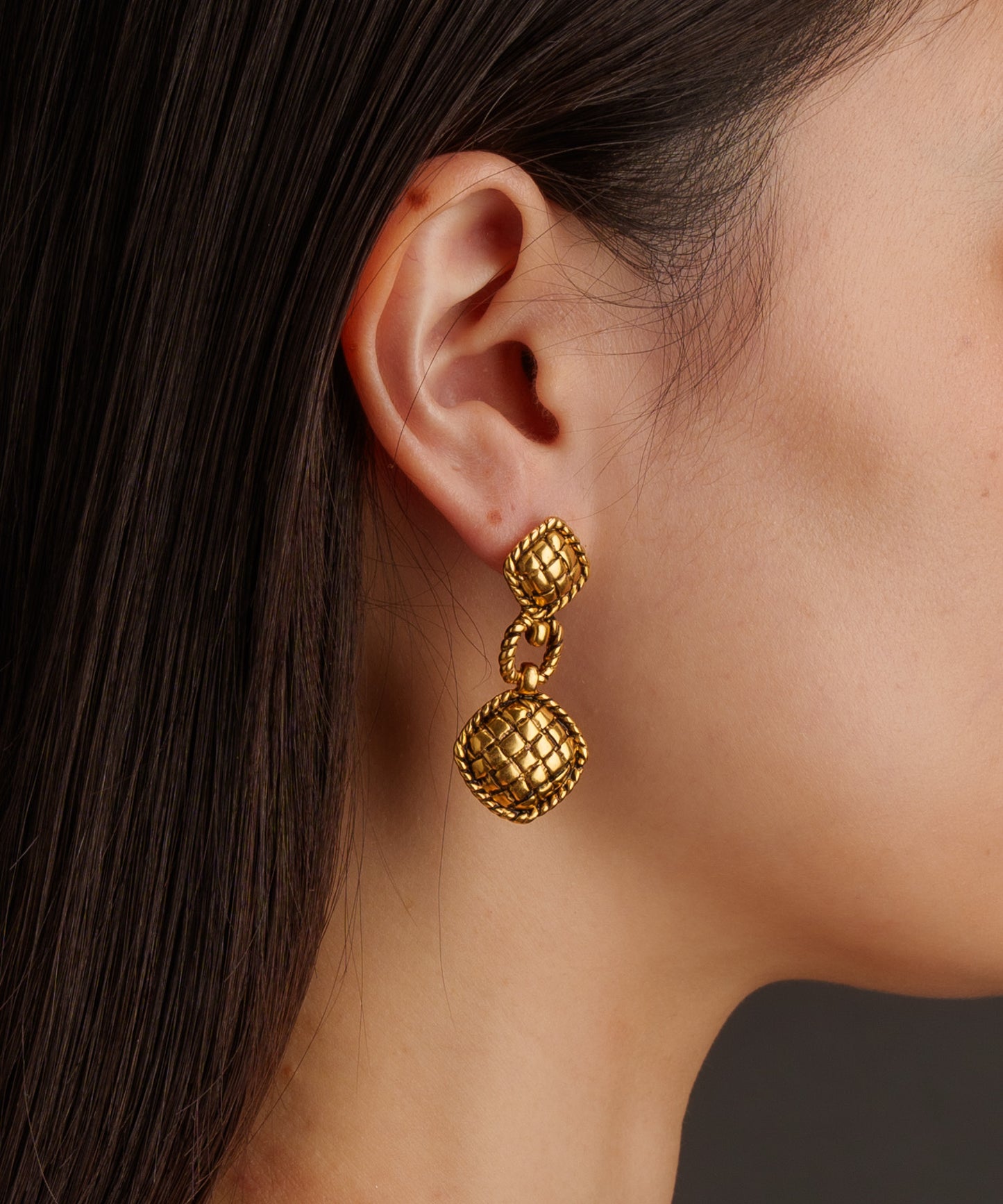 キルティング調ヴィンテージピアス【Gold】