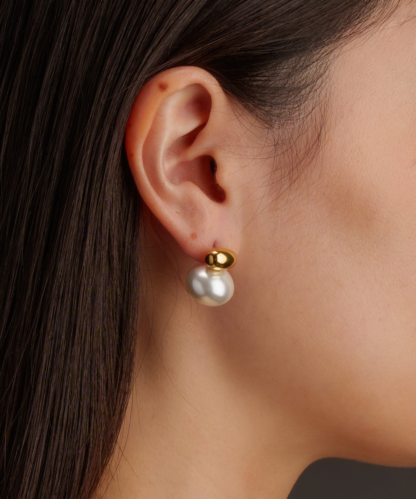 パールライクボールピアス【Gold】