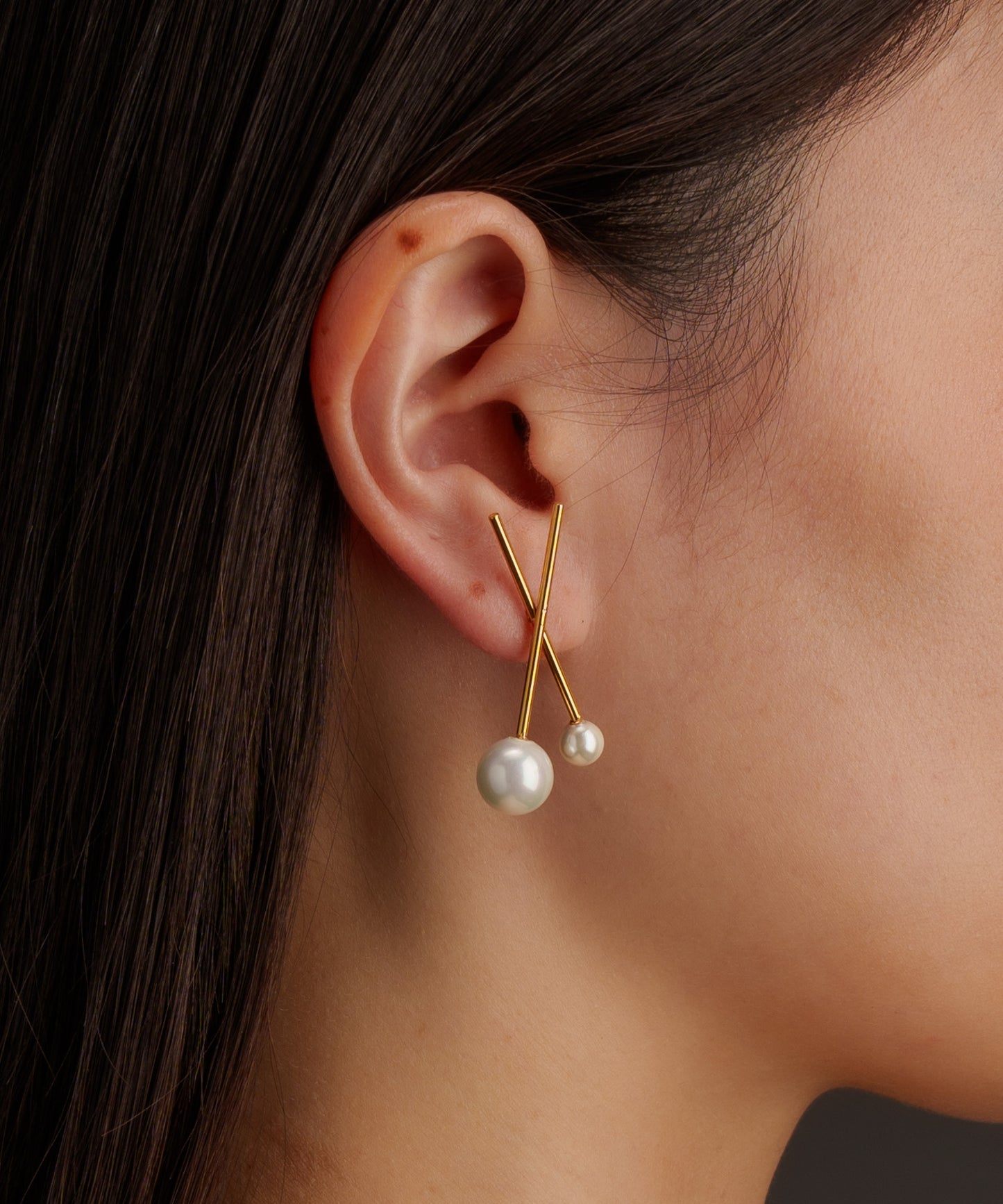 パールライククロスピアス【Gold】