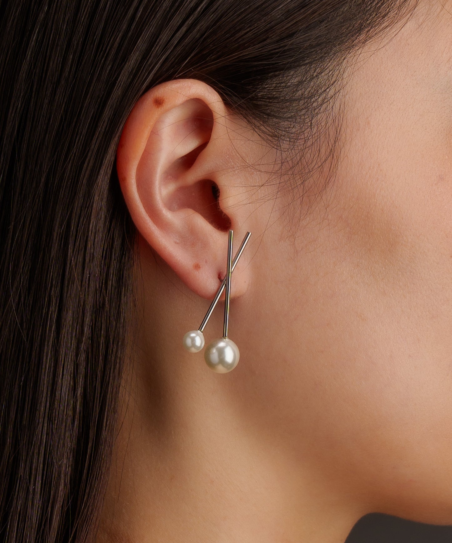 パールライククロスピアス【Silver】