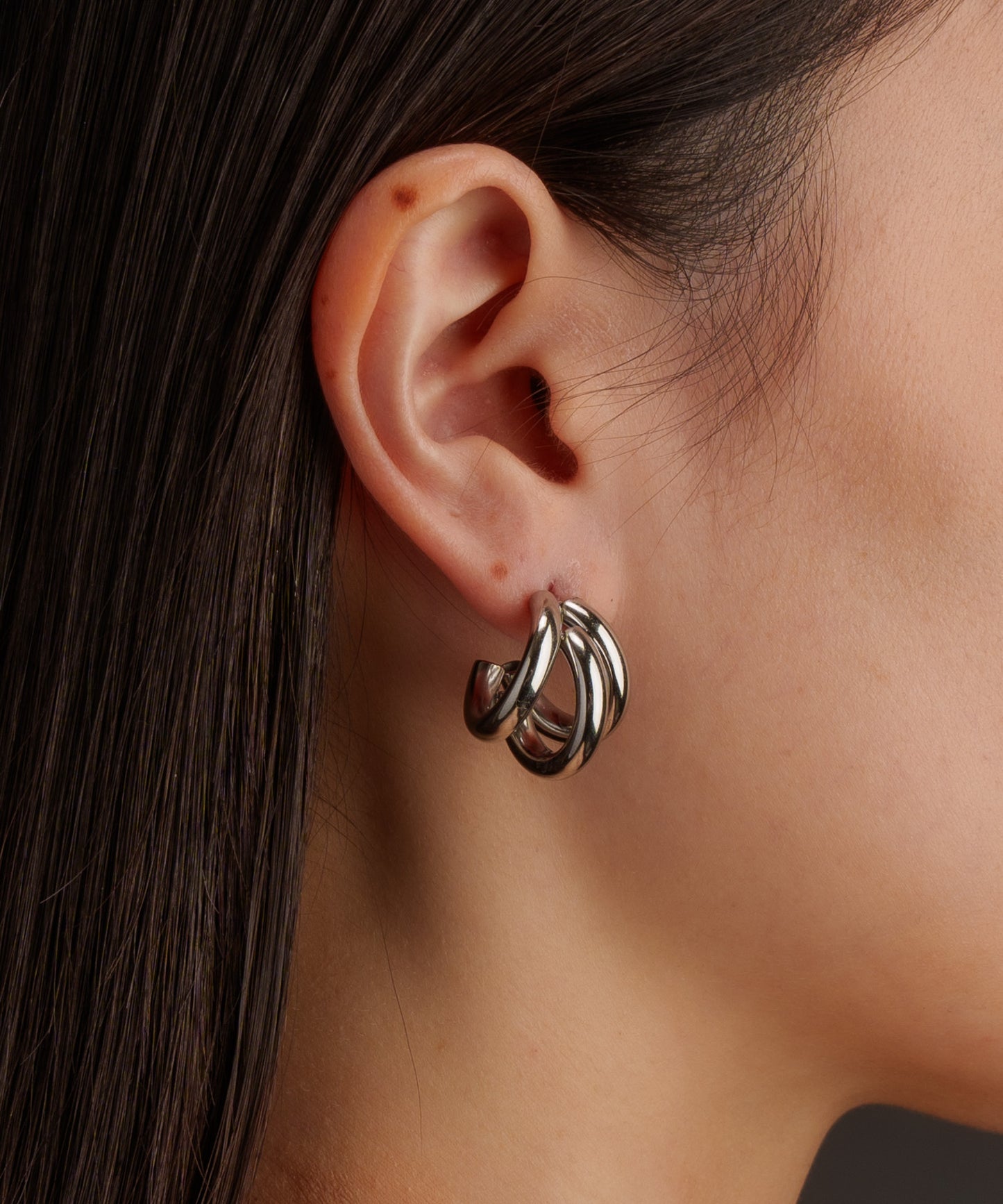 3連ドッキングCカーブピアス【Silver】