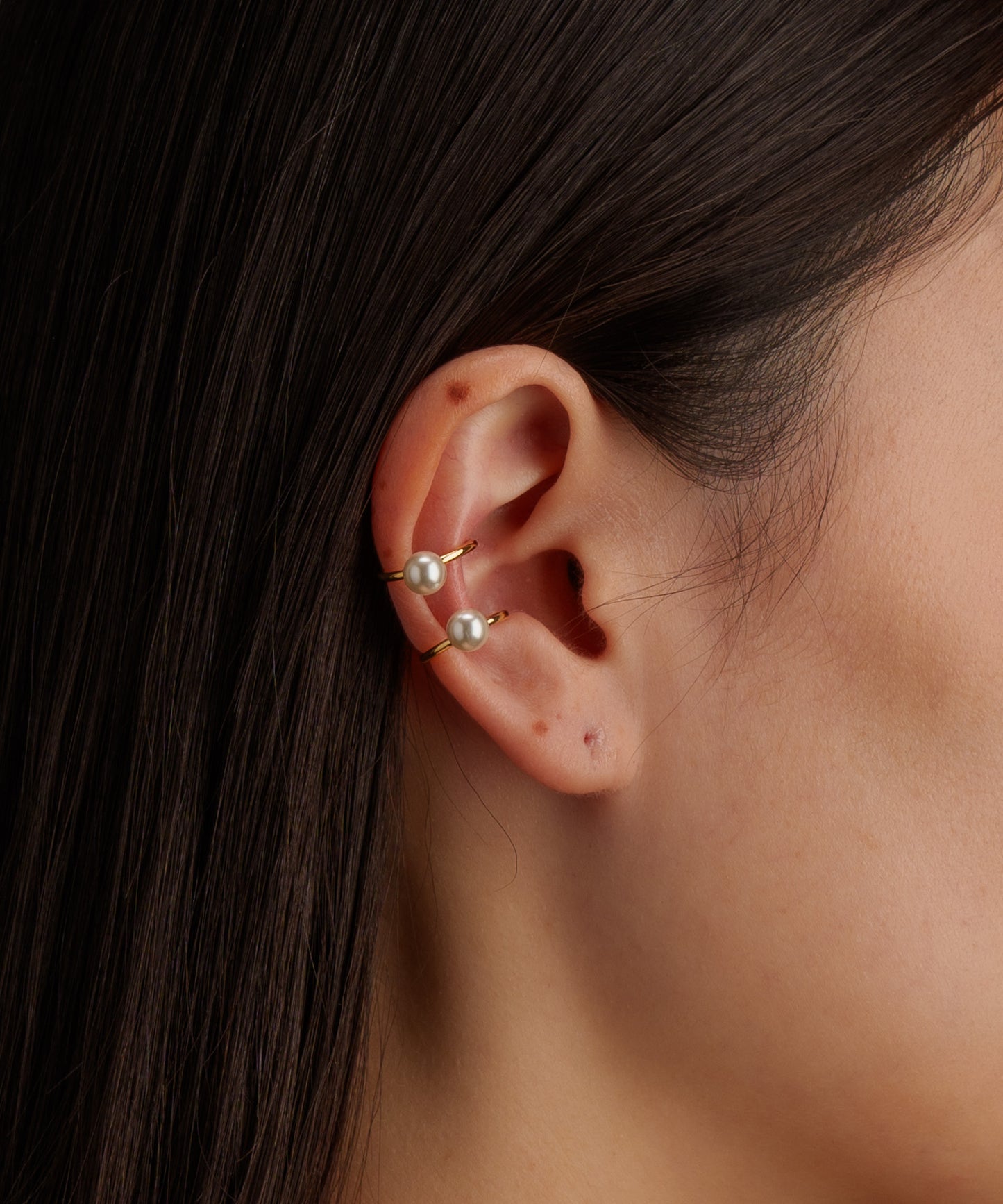 ダブルパールライクイヤーカフ【Gold】