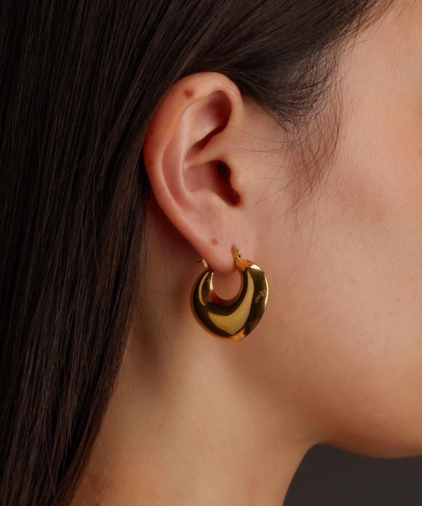 ボリュームプレートピアス【Gold】