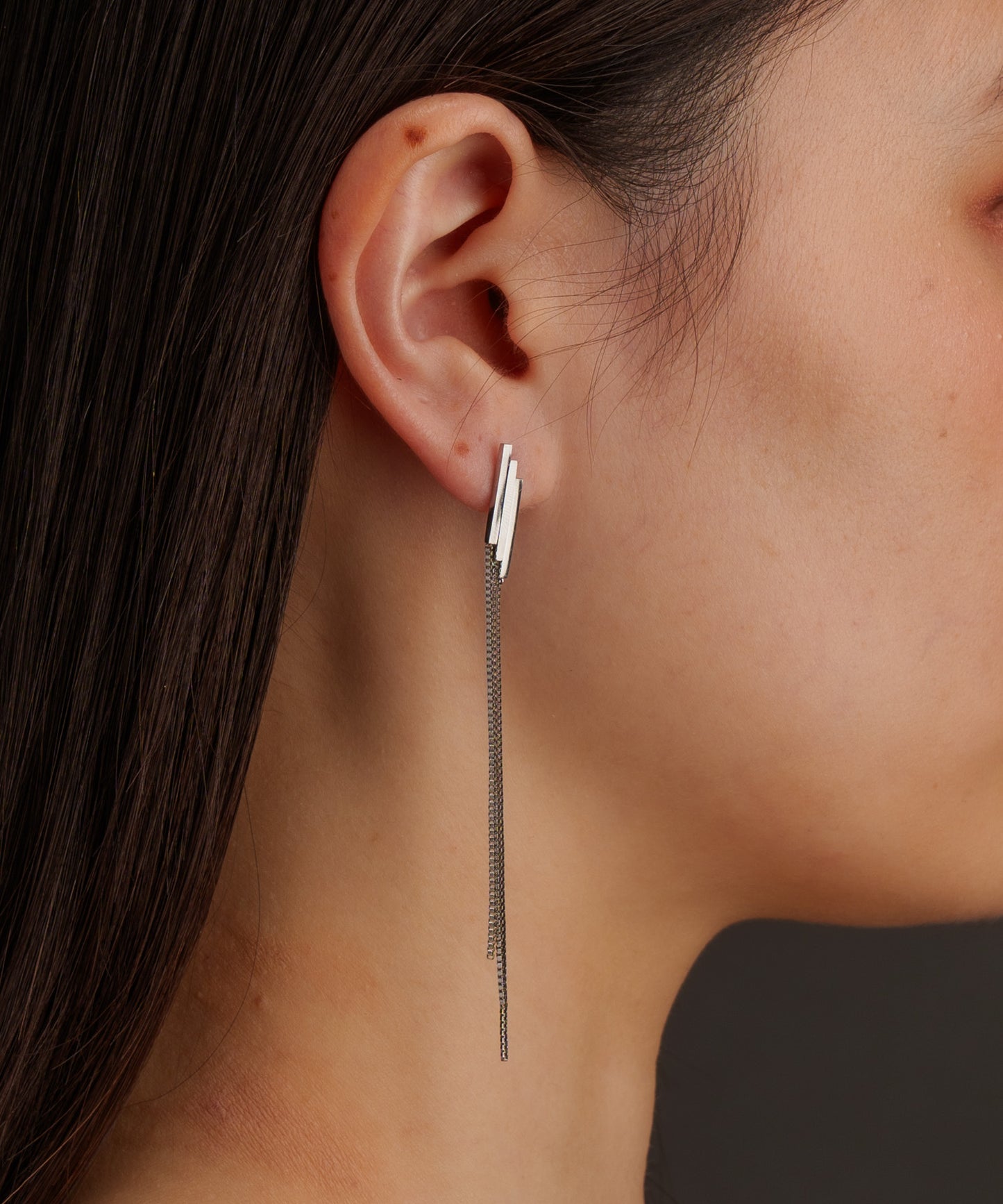 3スティックチェーンピアス【Silver】