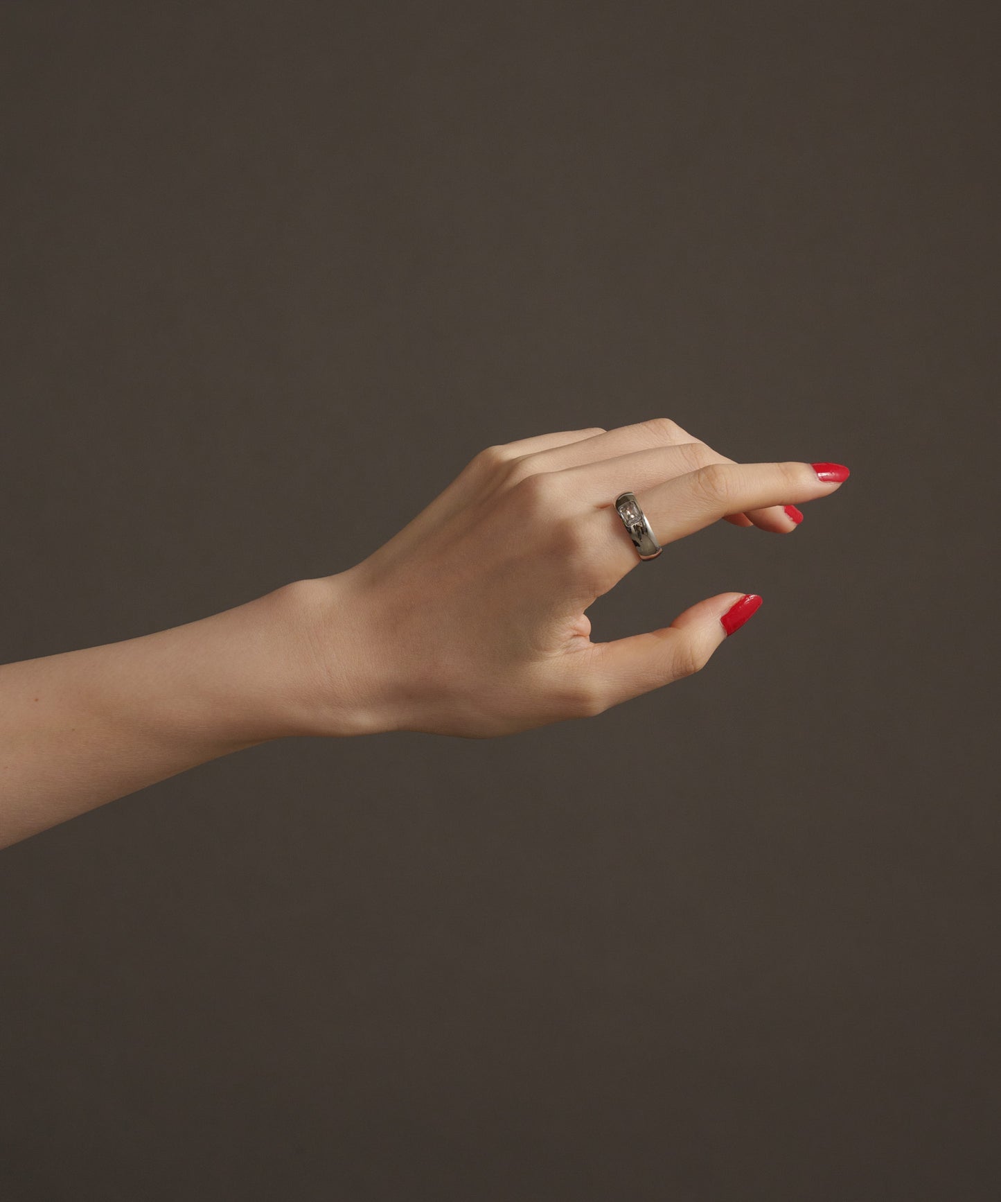 スクエアストーンボリュームリング【Silver】