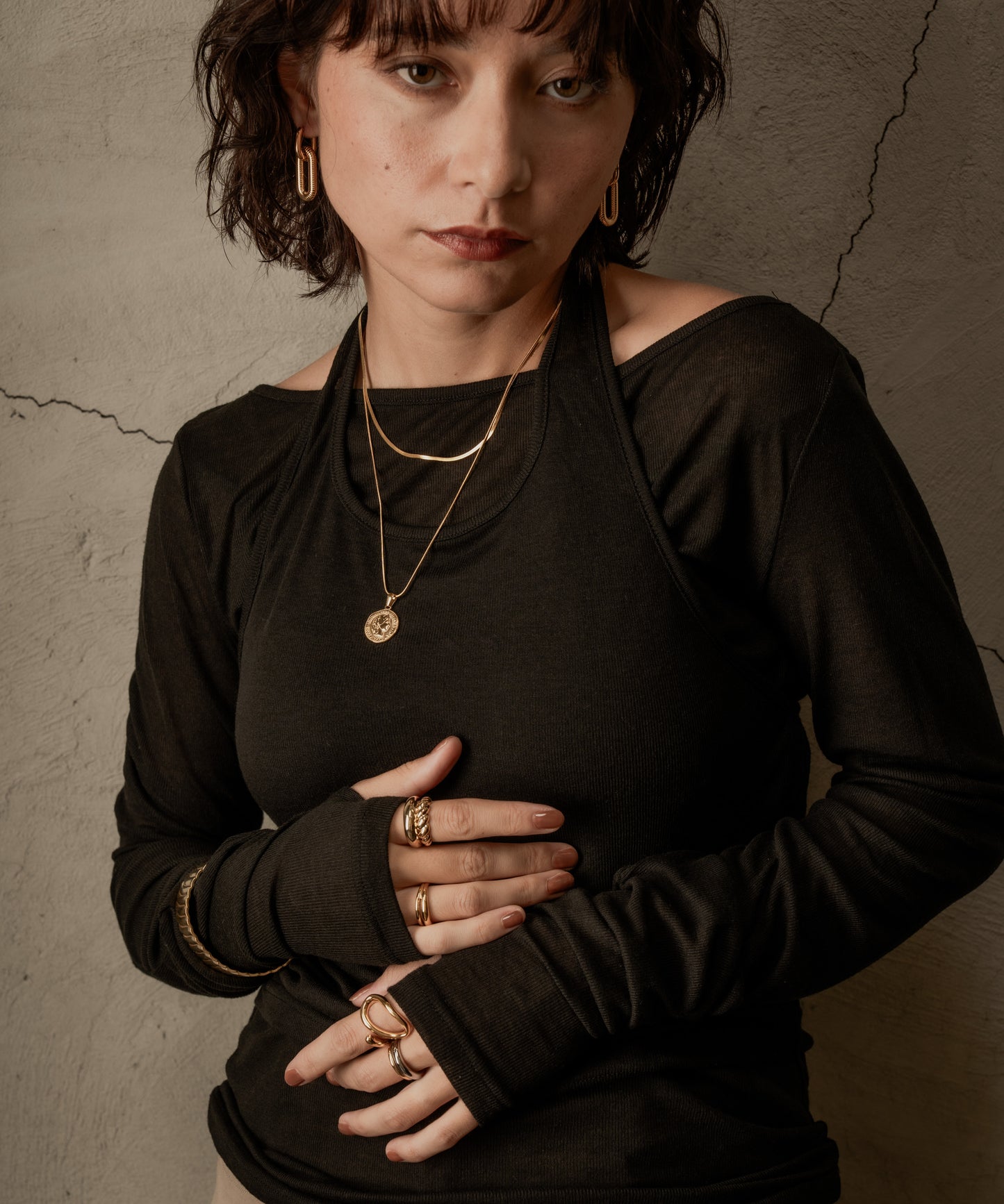 ベーシックスネークチェーンネックレス【Gold】