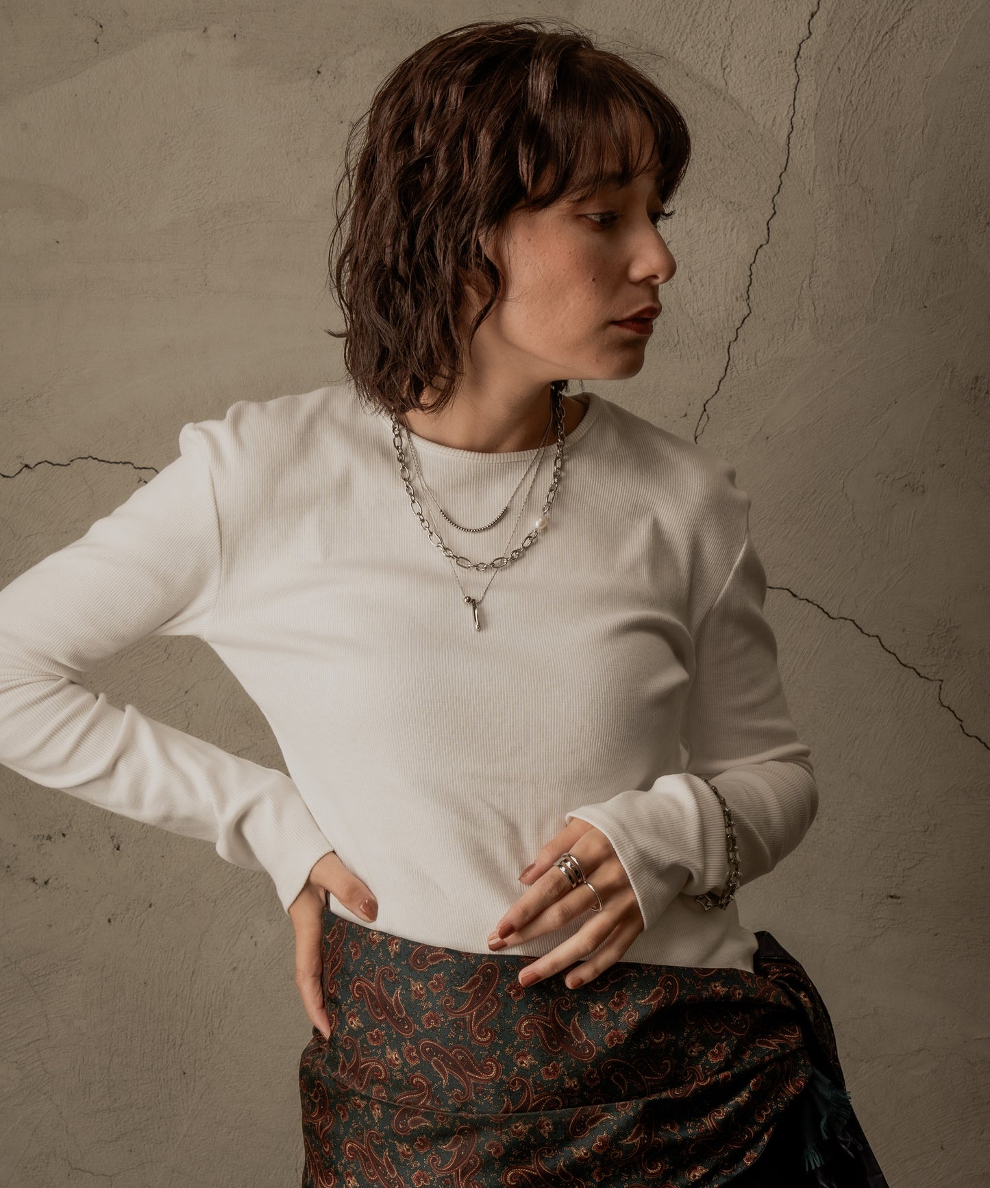 ボールスティックトップネックレス【Silver】