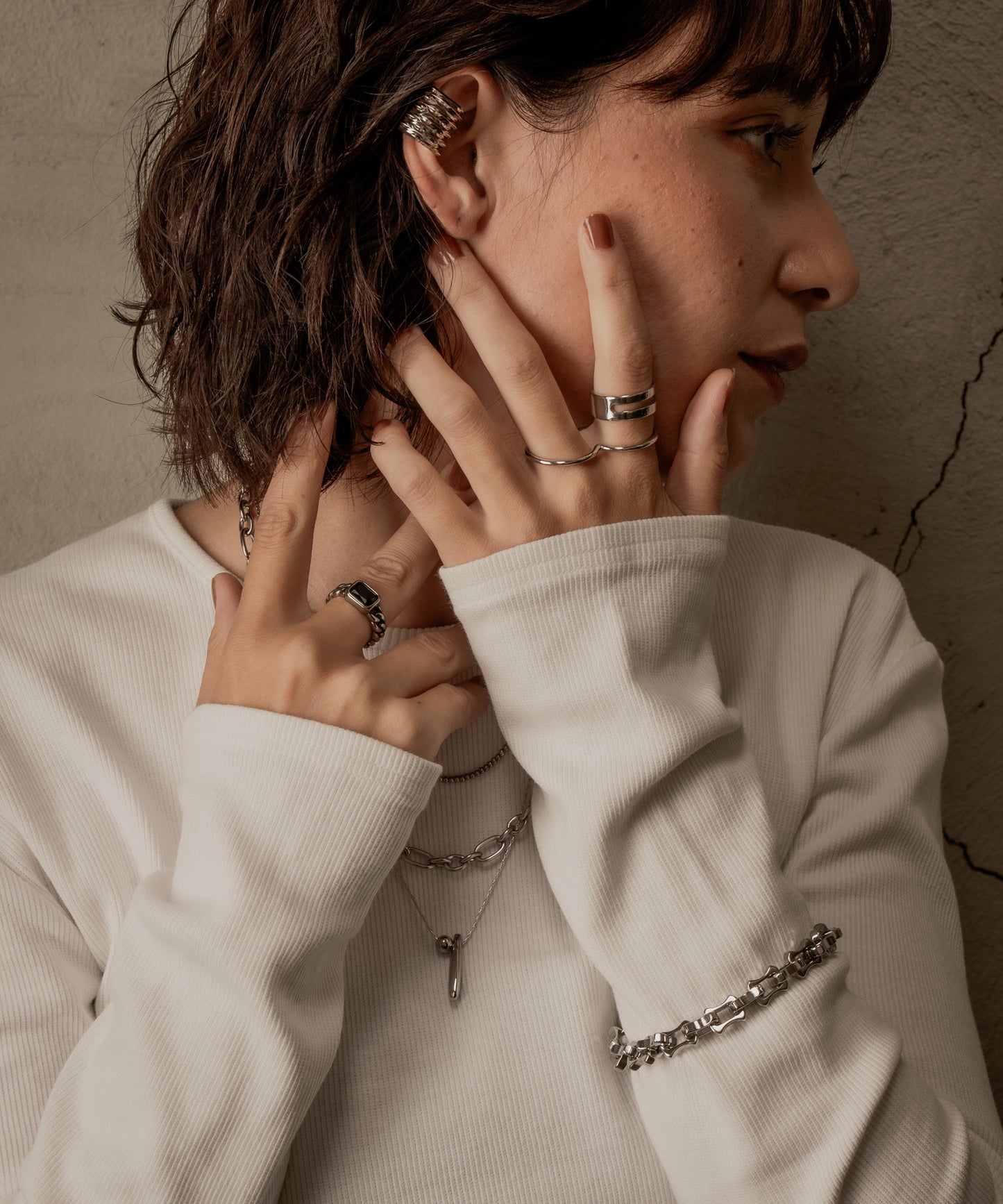 ベローズイヤーカフ【Silver】