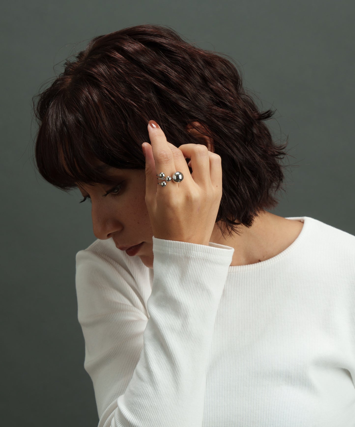 ボリュームボールデザインリング【Silver】