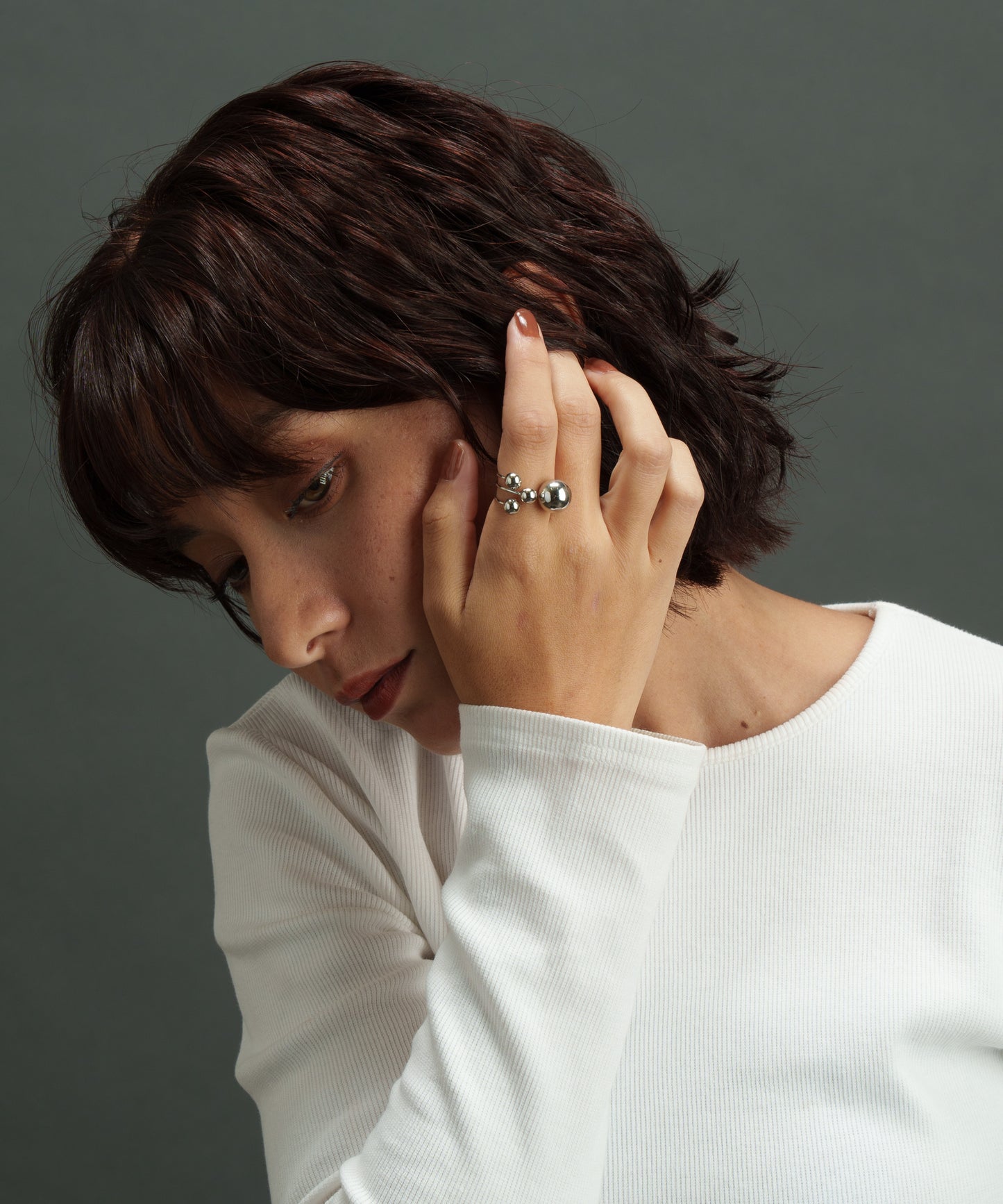 ボリュームボールデザインリング【Silver】