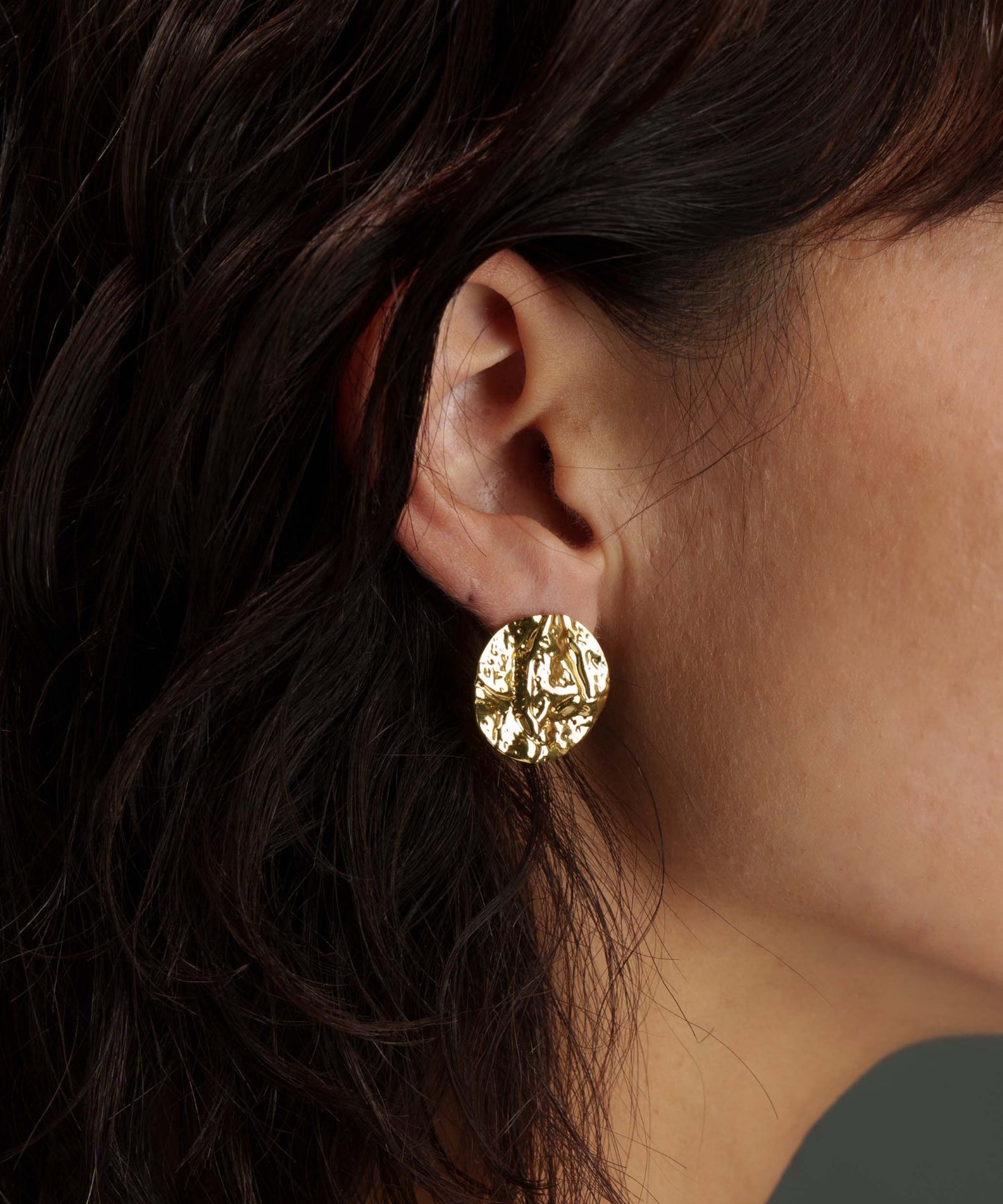 テクスチャードパターンピアス【Gold】