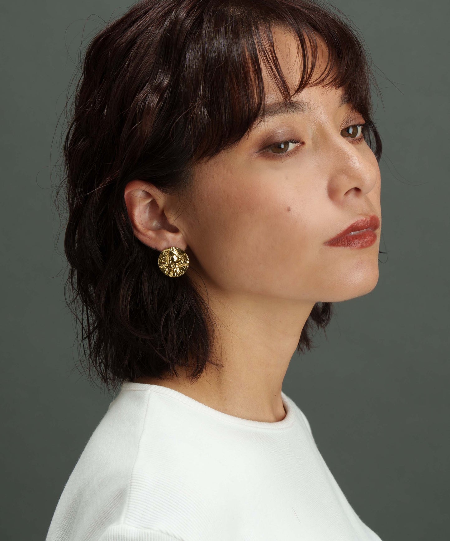 テクスチャードパターンピアス【Gold】