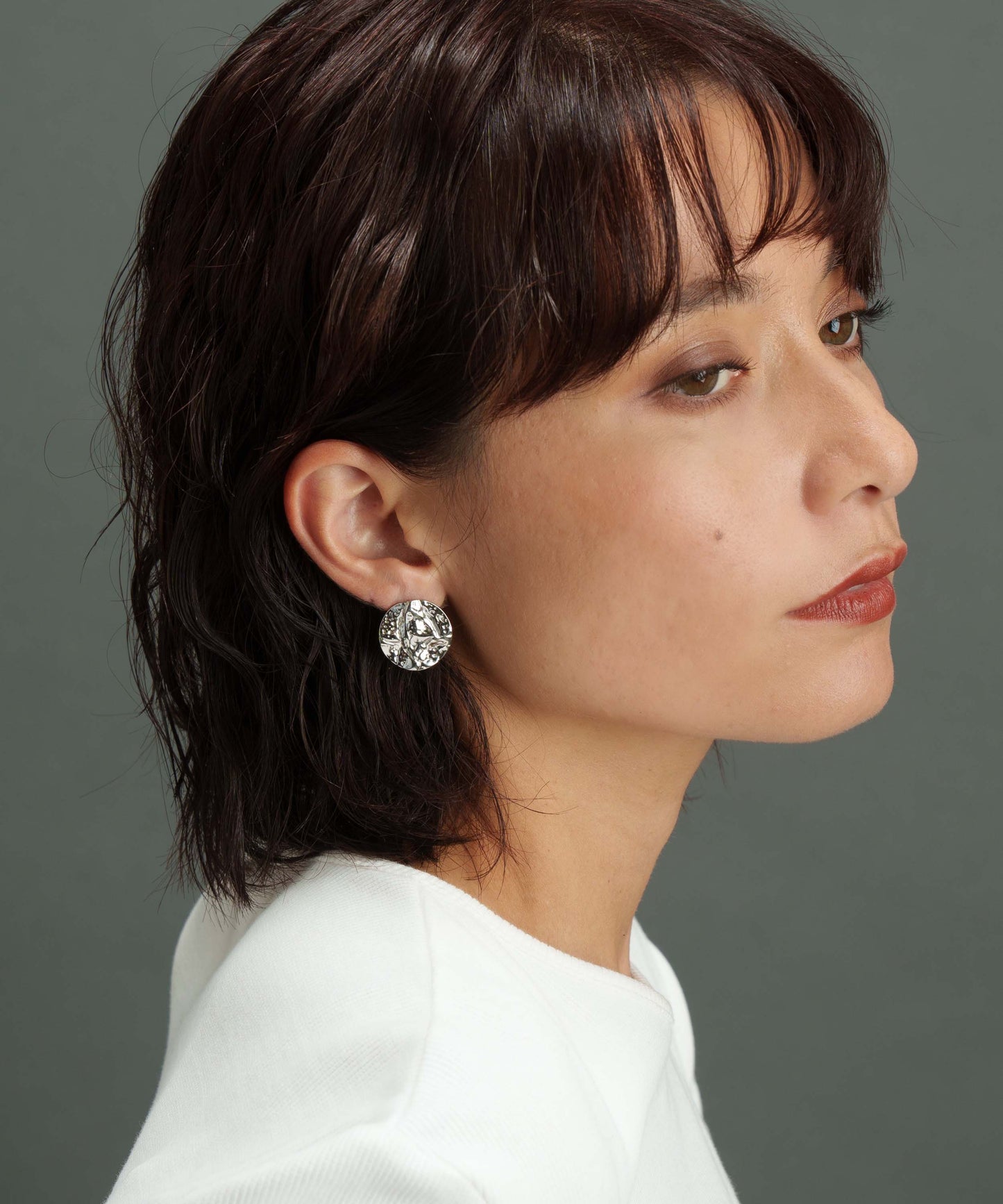 テクスチャードパターンピアス【Silver】