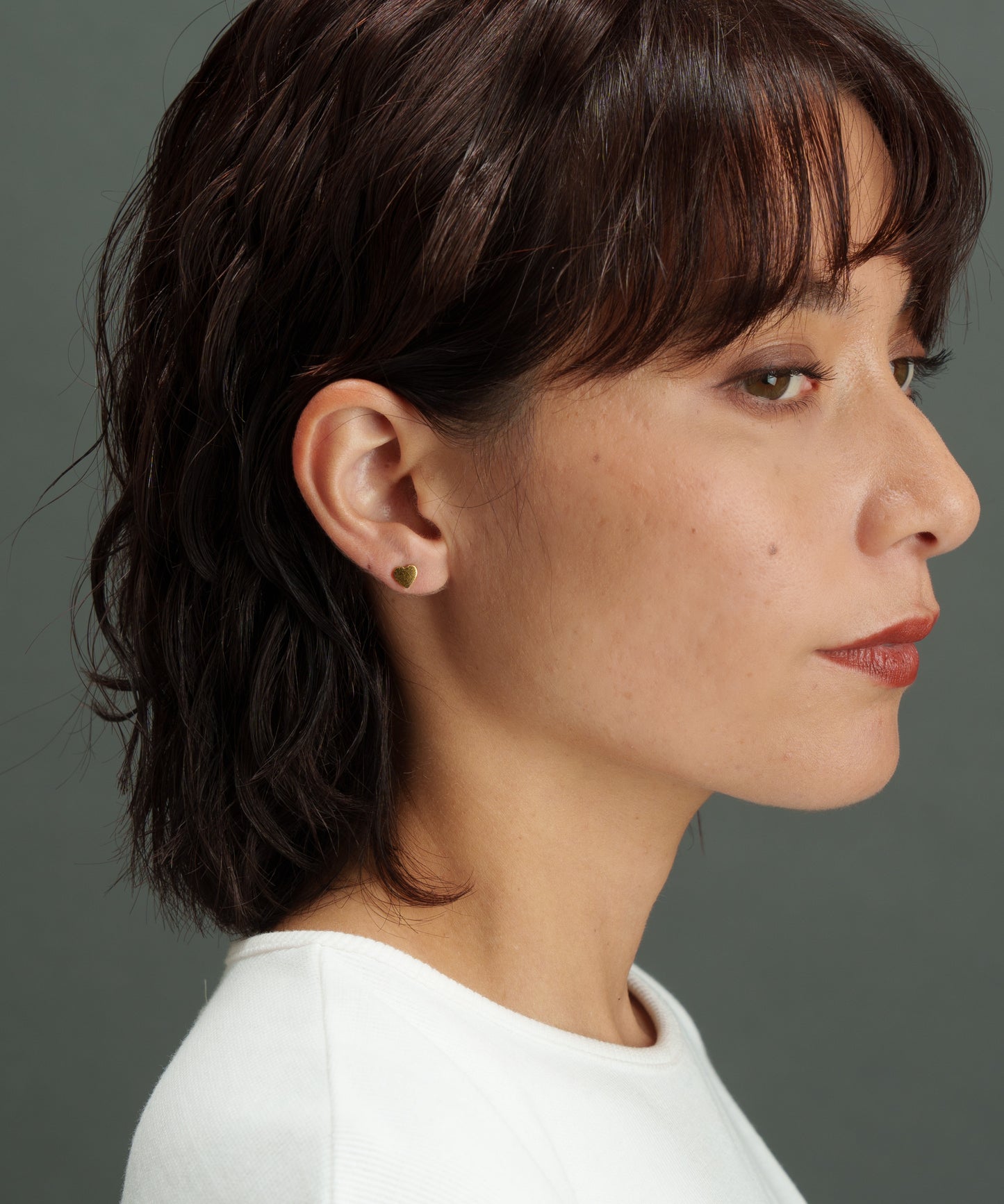 ポイントハートプチピアス【Gold】