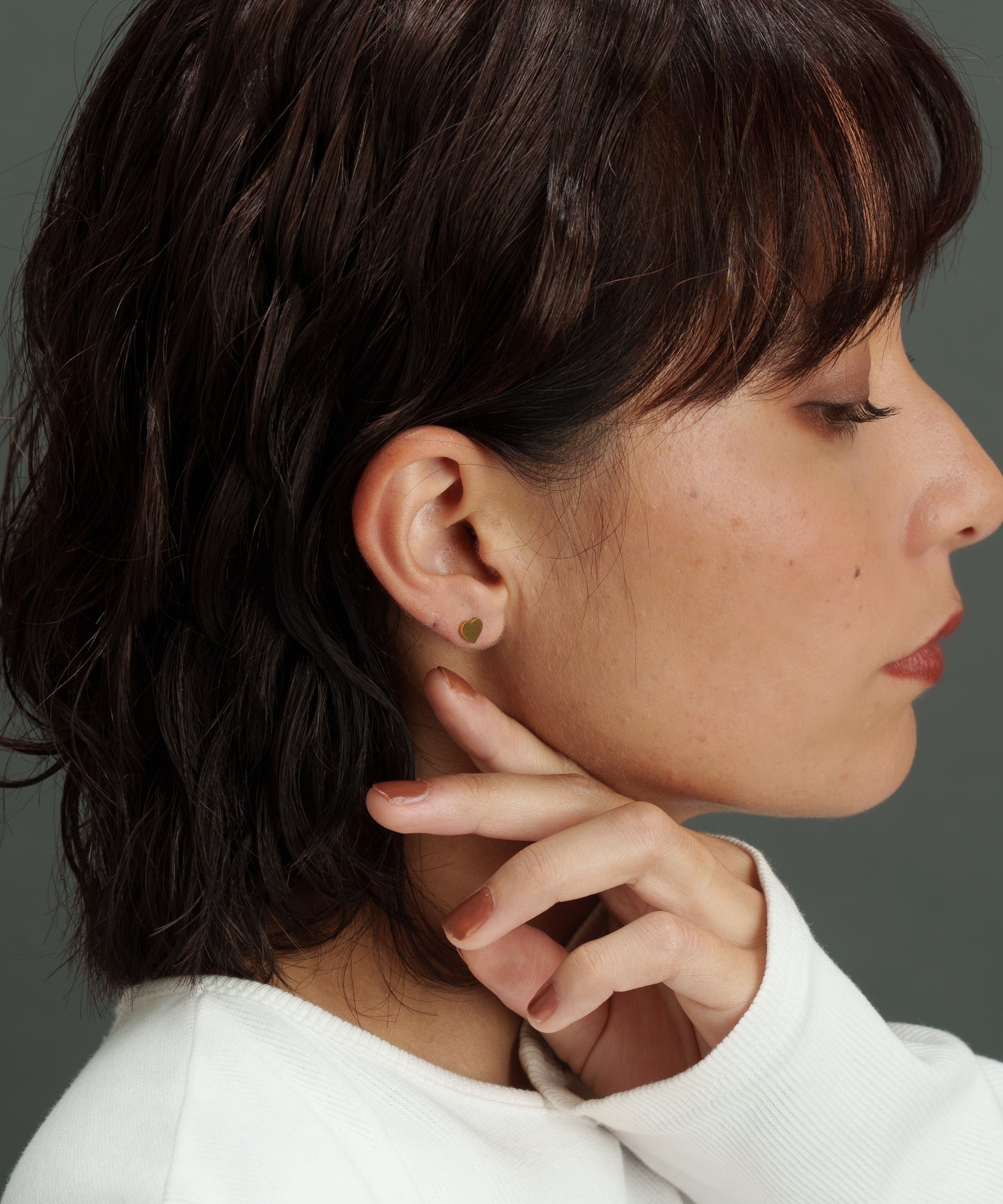 ポイントハートプチピアス【Gold】