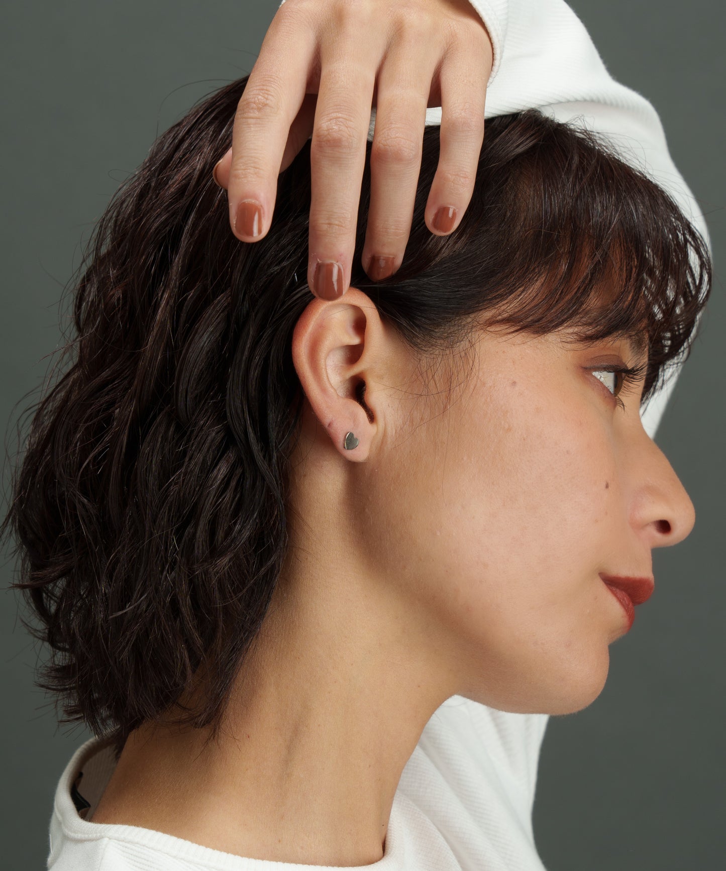 ポイントハートプチピアス【Silver】