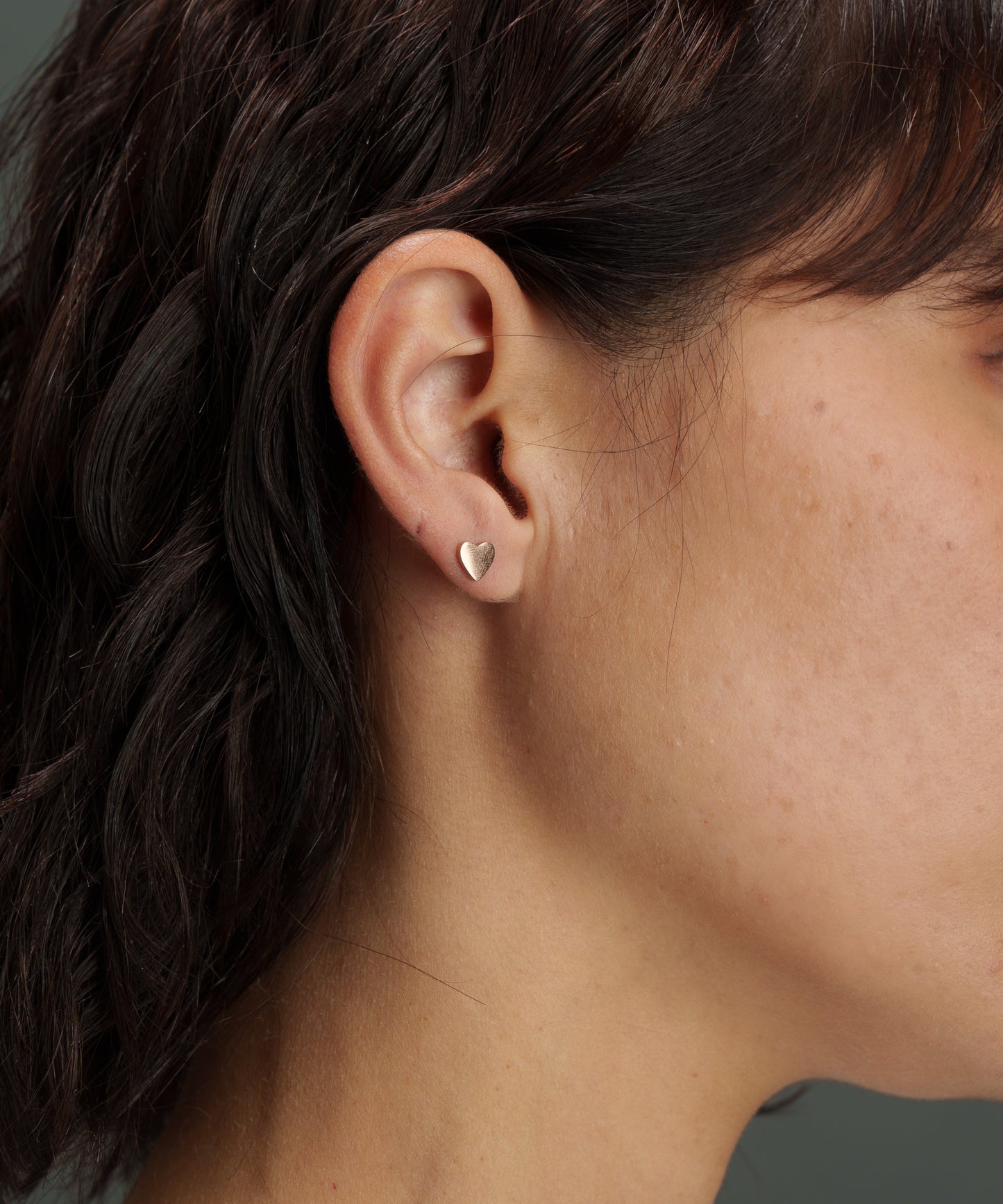 ポイントハートプチピアス【Pink Gold】