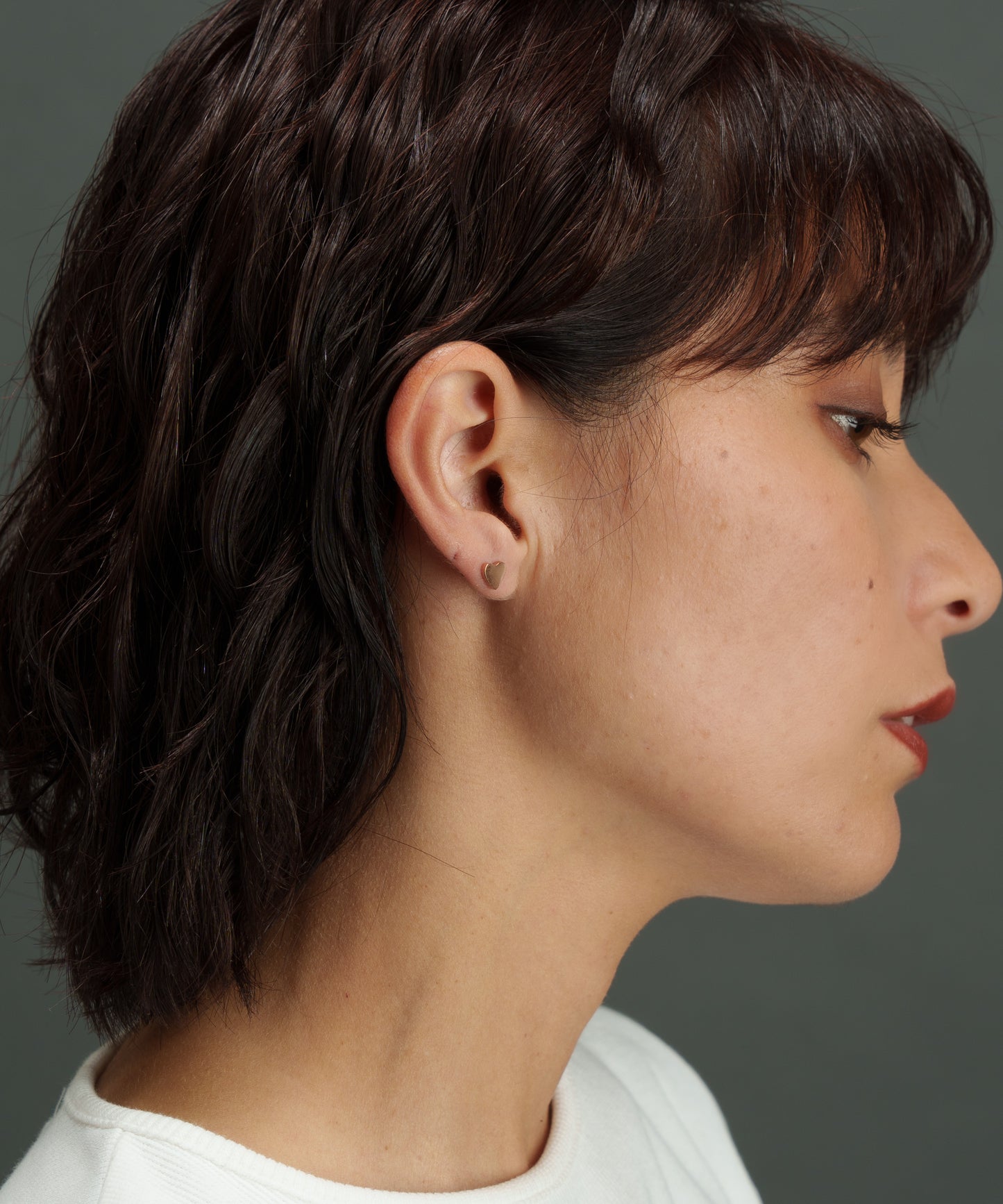 ポイントハートプチピアス【Pink Gold】