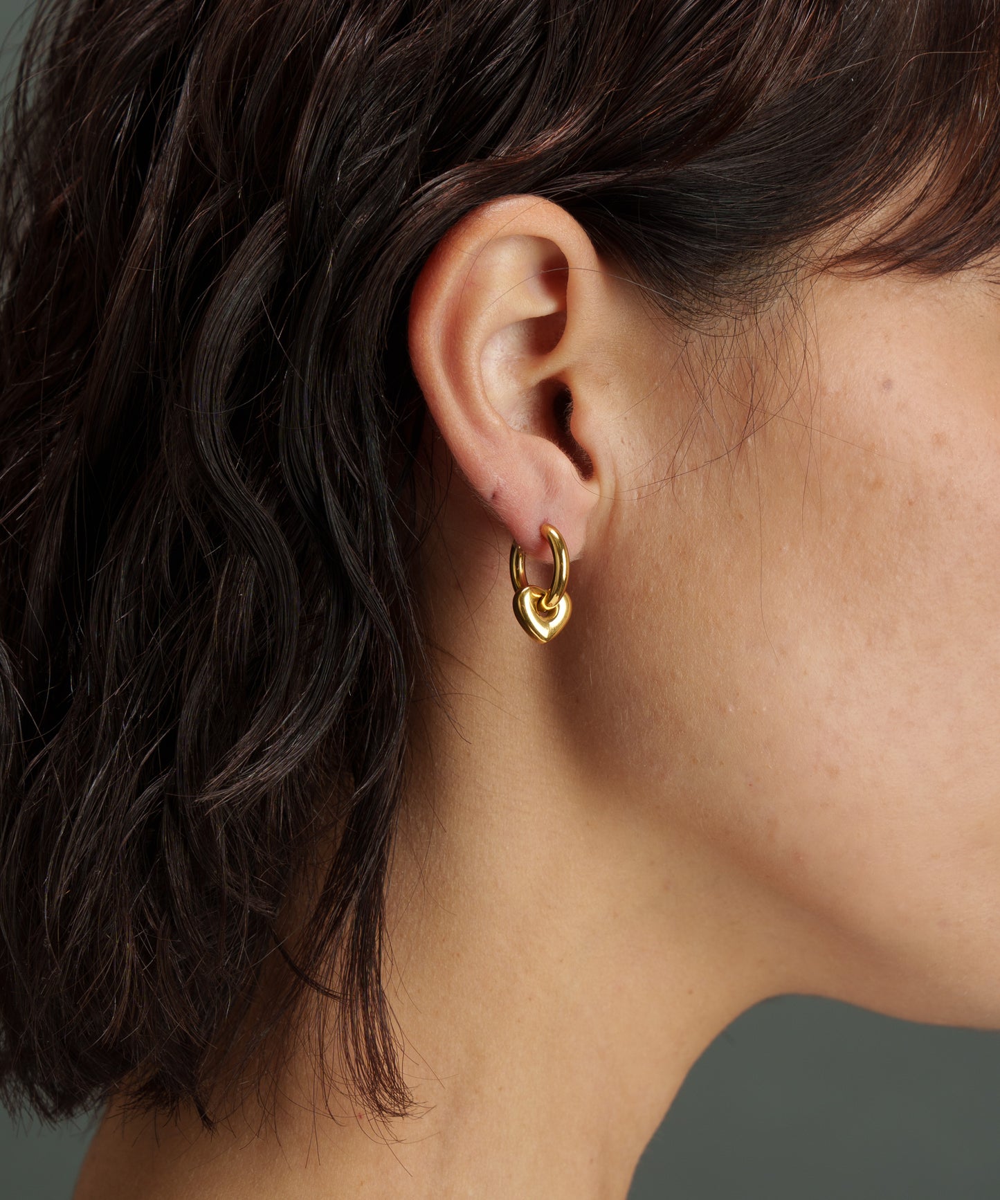 スモールチューブハートピアス【Gold】