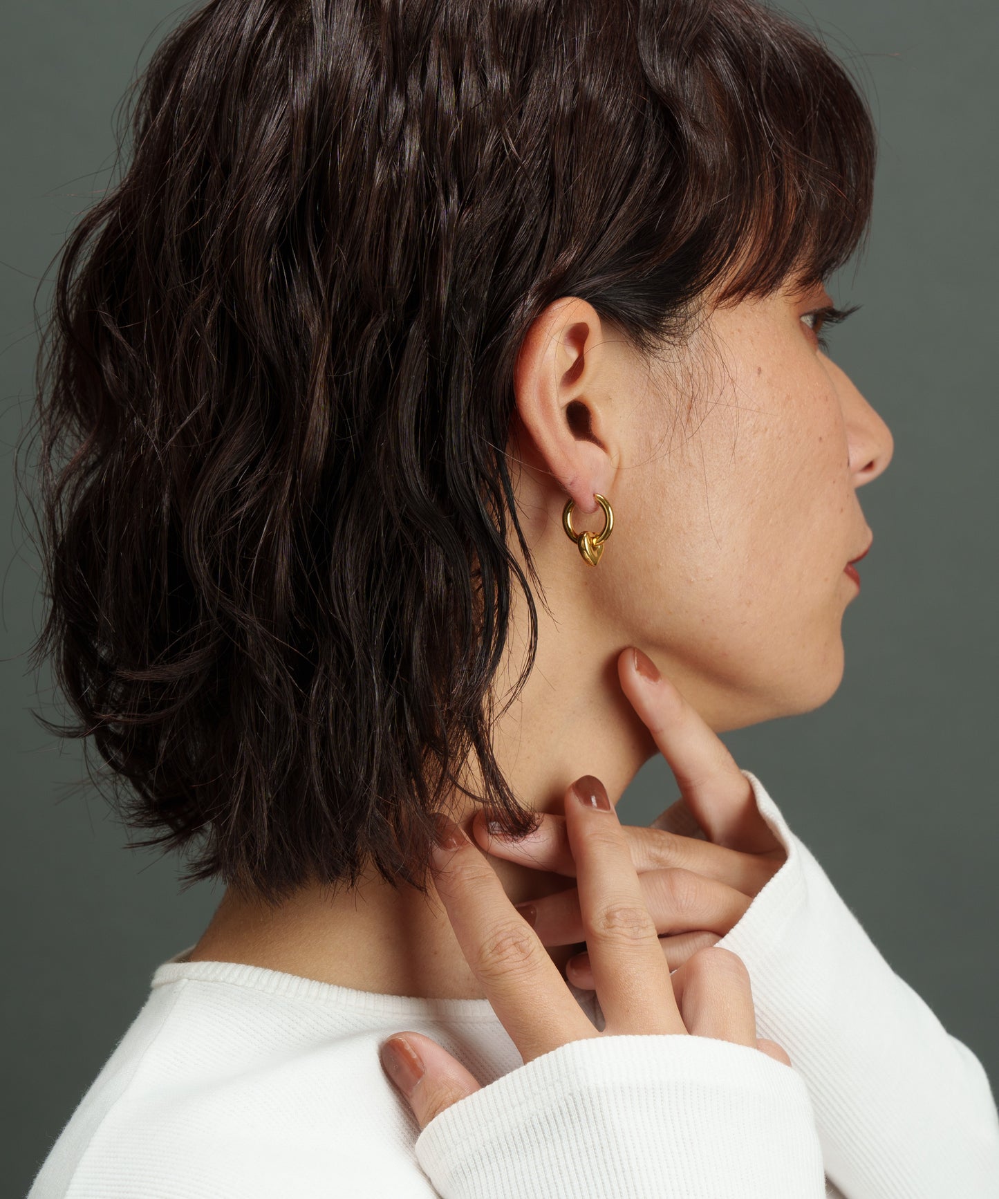 スモールチューブハートピアス【Gold】