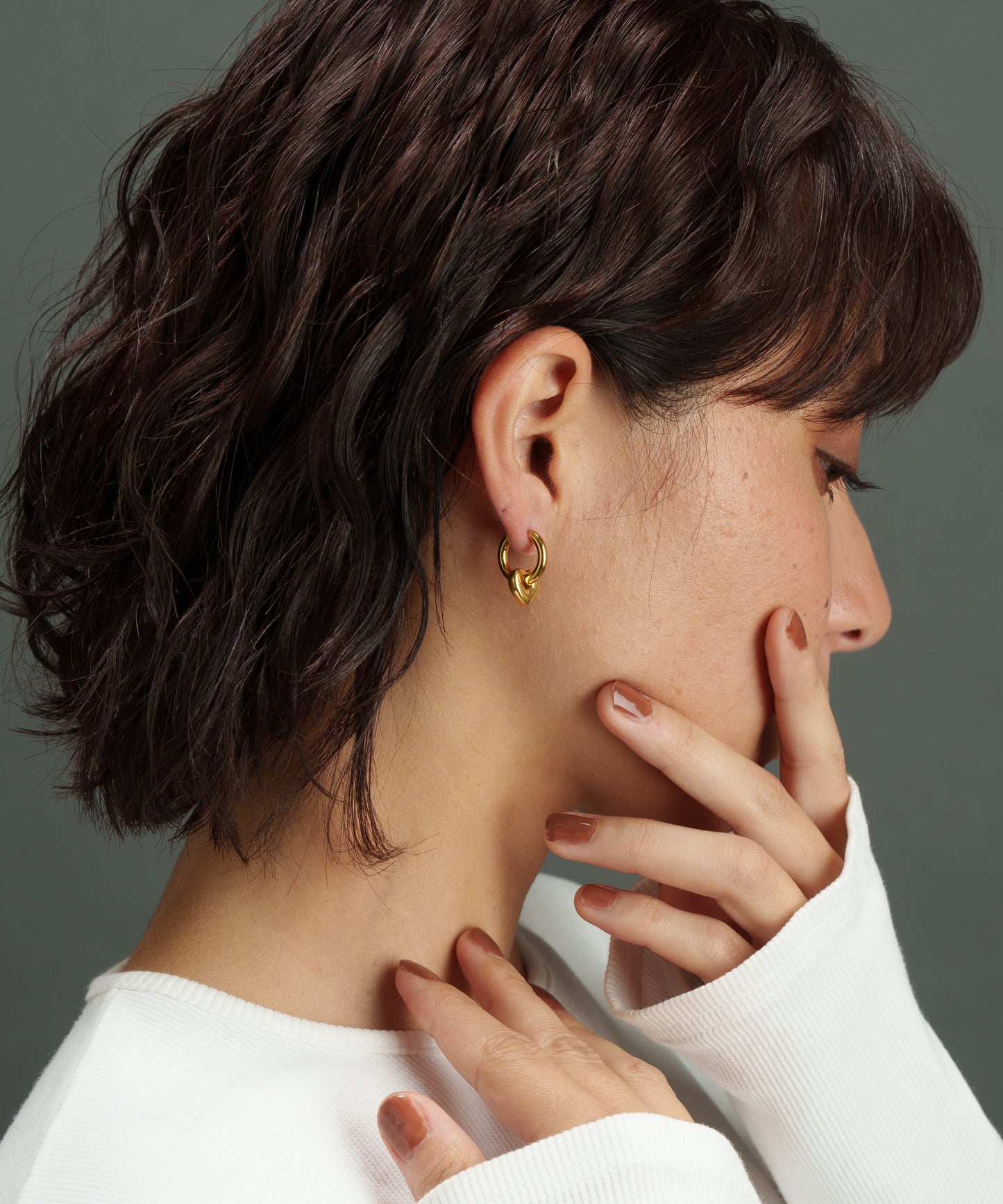 スモールチューブハートピアス【Gold】