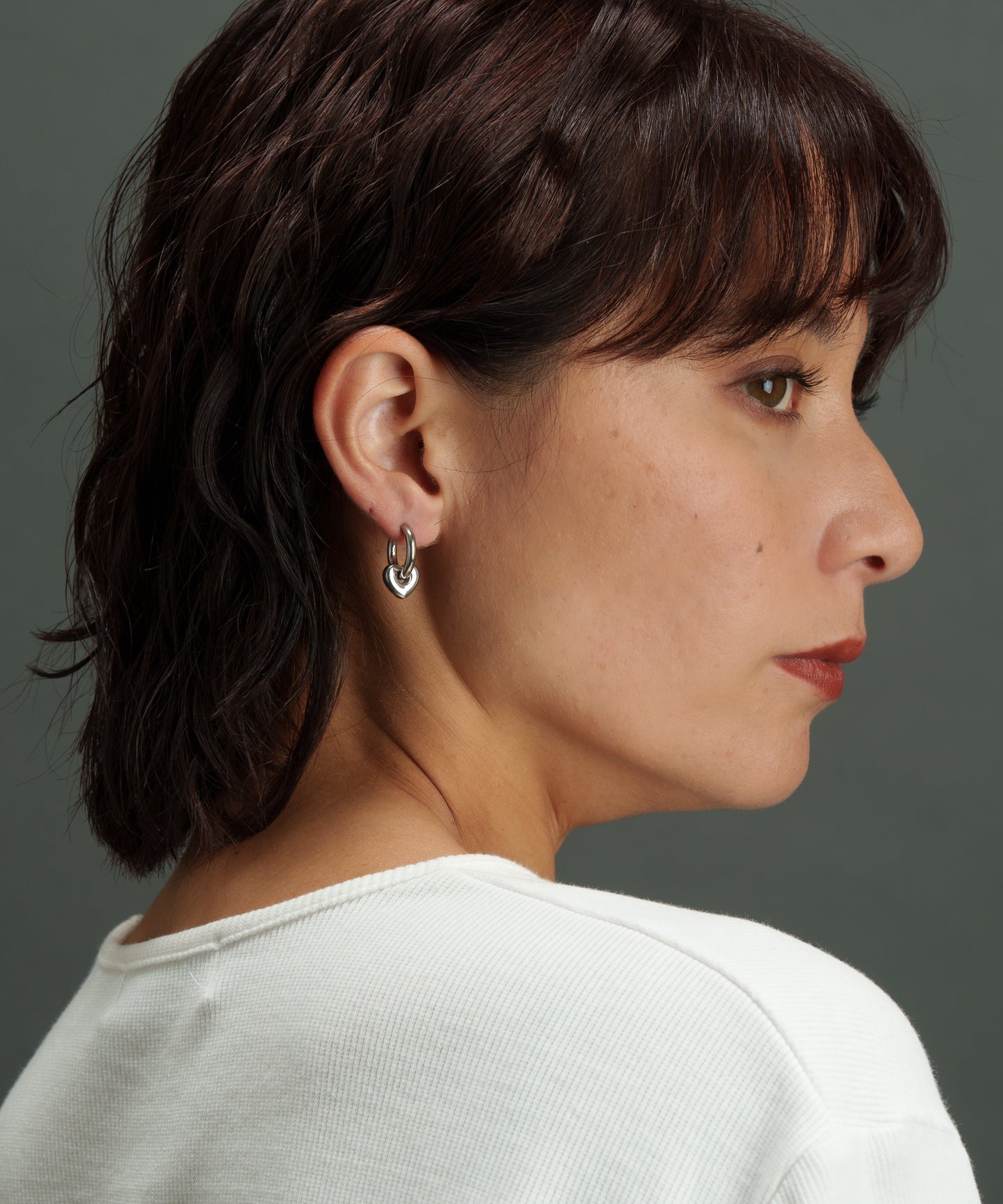 スモールチューブハートピアス【Silver】