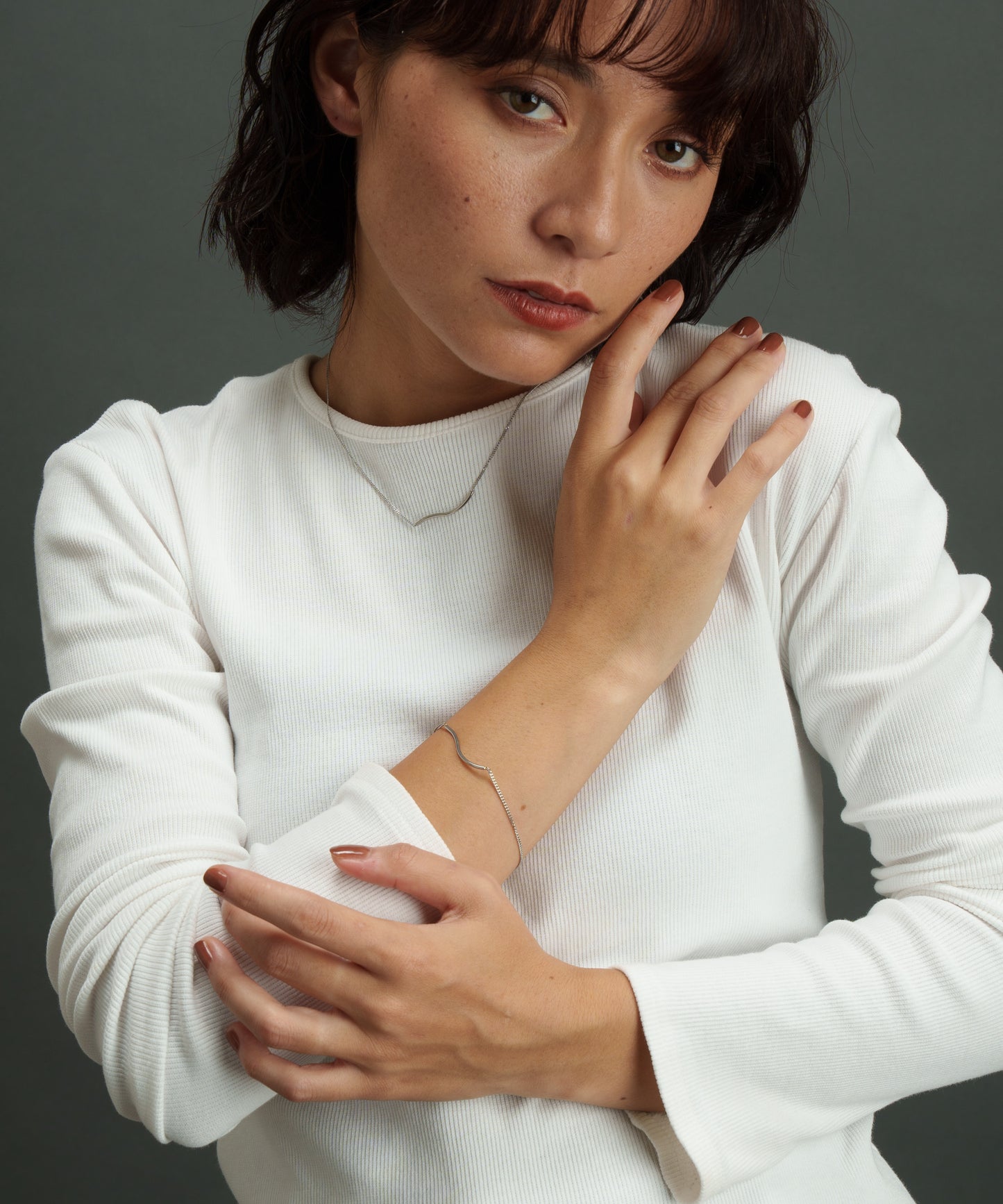 ウェーブモチーフブレスレット【Silver】