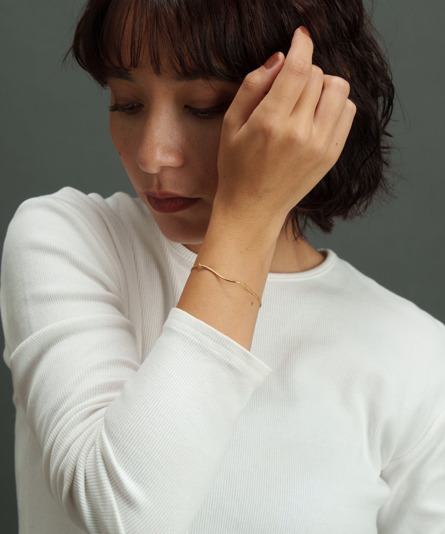 ウェーブモチーフブレスレット【Gold】