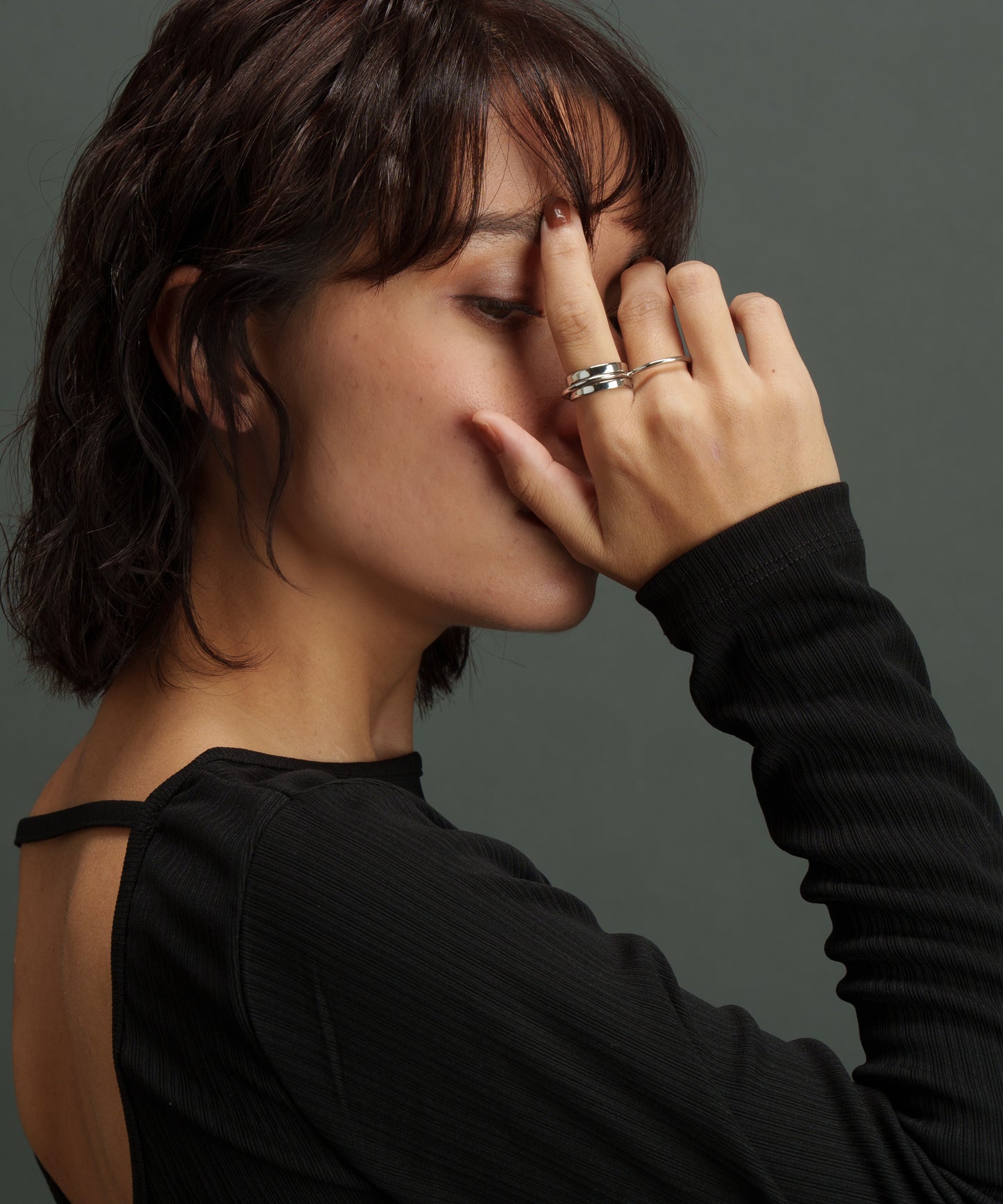 アシメダブルフィンガーリング【Silver】