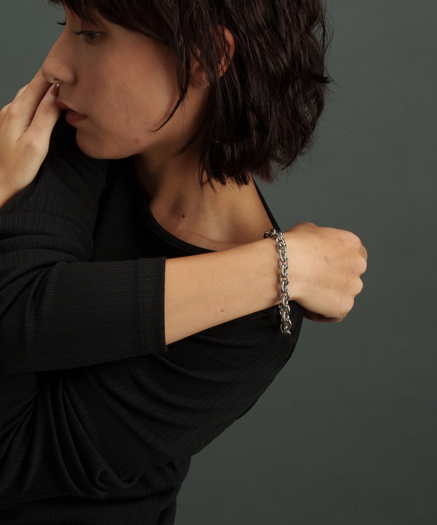 ボリュームチェーンブレスレット【Silver】