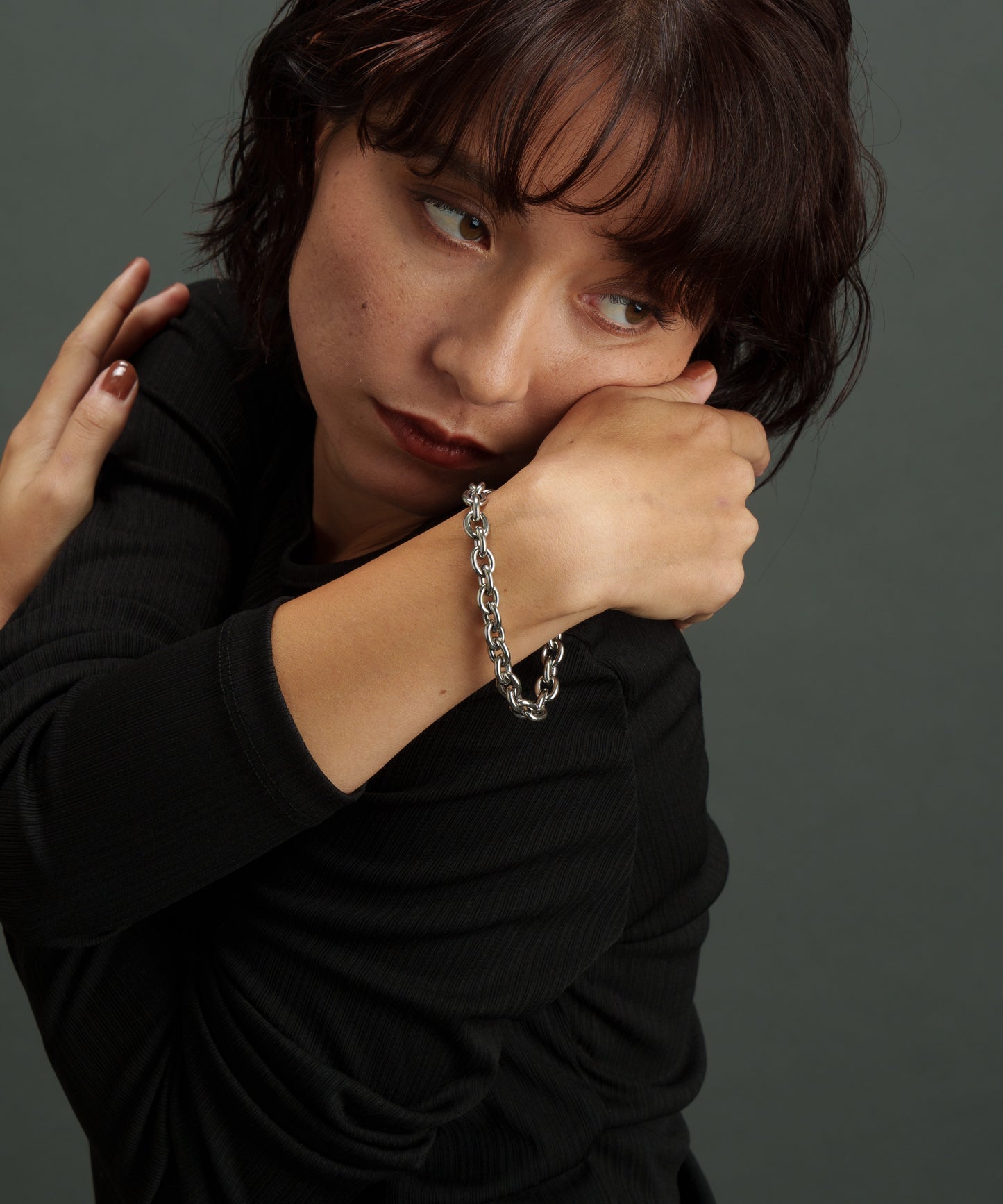 ボリュームチェーンブレスレット【Silver】