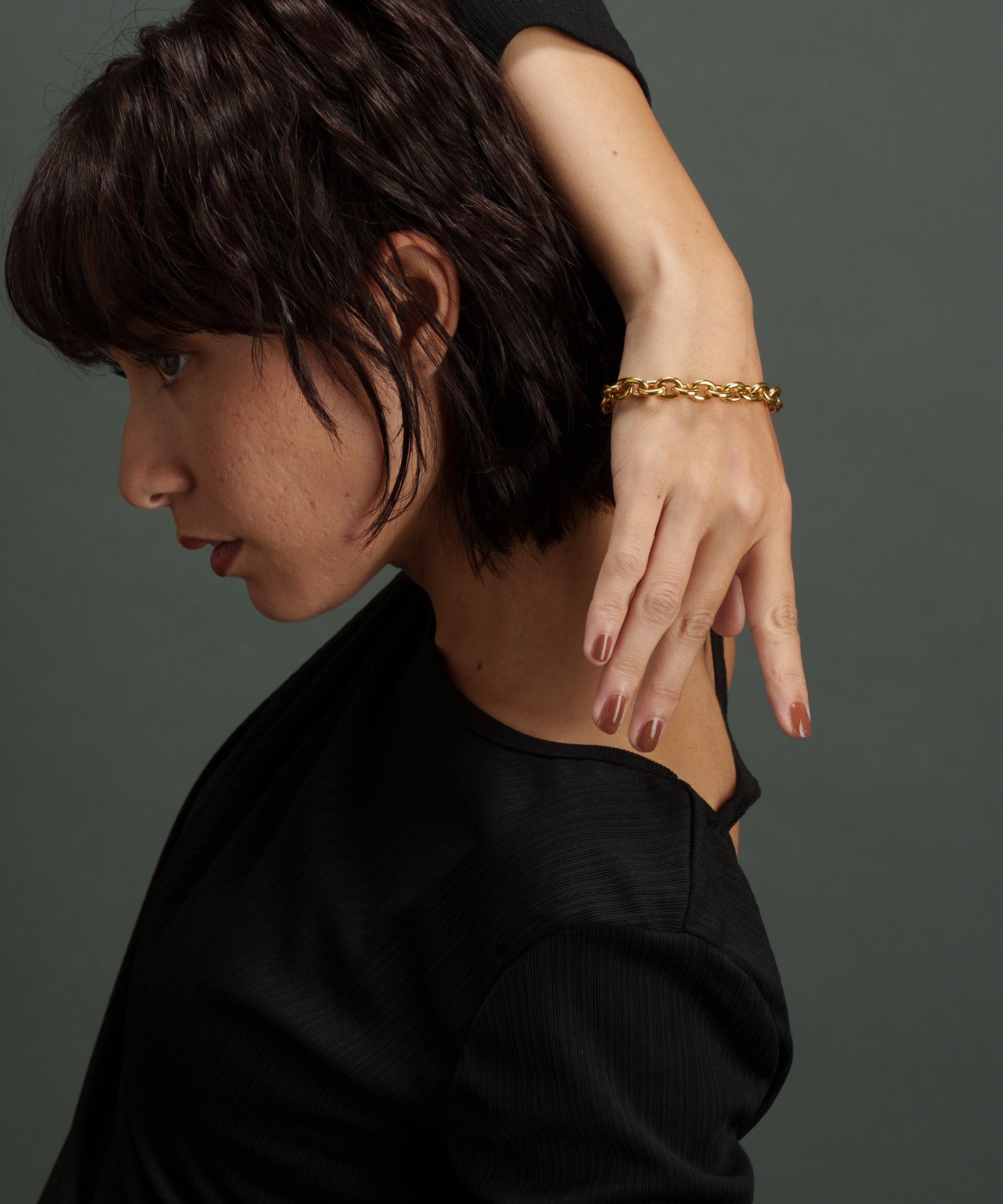ボリュームチェーンブレスレット【Gold】