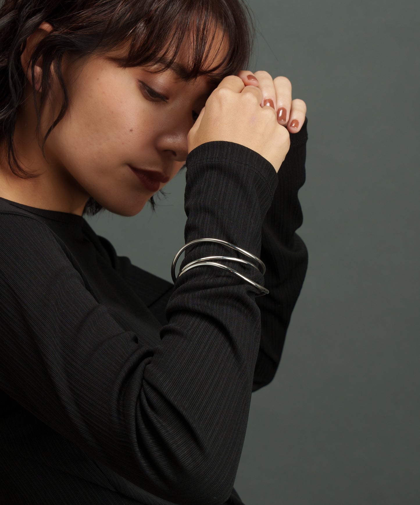 ウェーブデコレイトバングル【Silver】