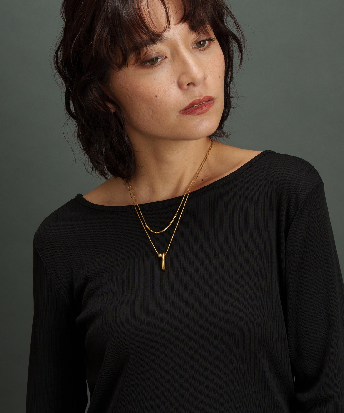 ボールスティックトップネックレス【Gold】