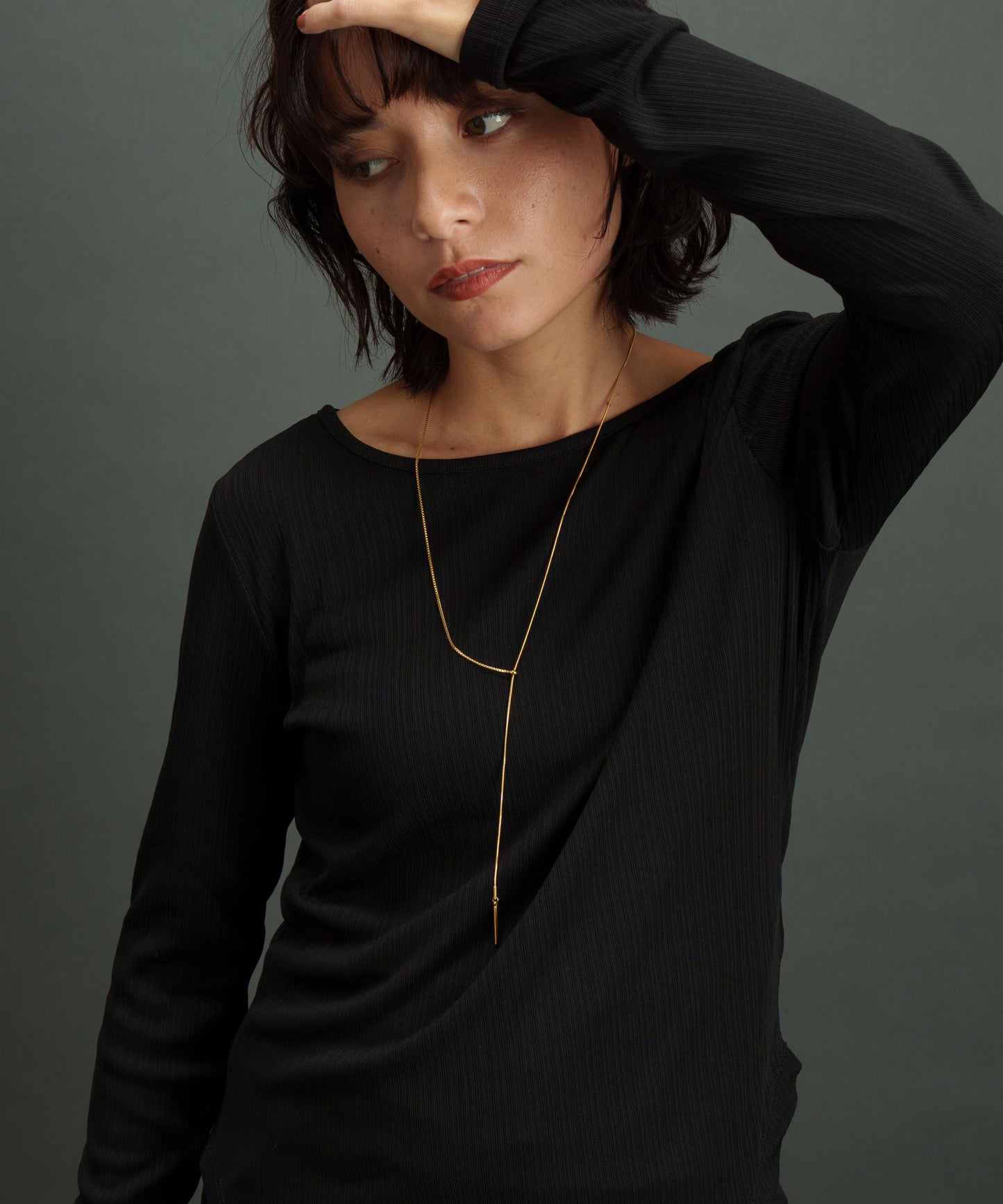 2パターンドッキングY字ネックレス【Gold】