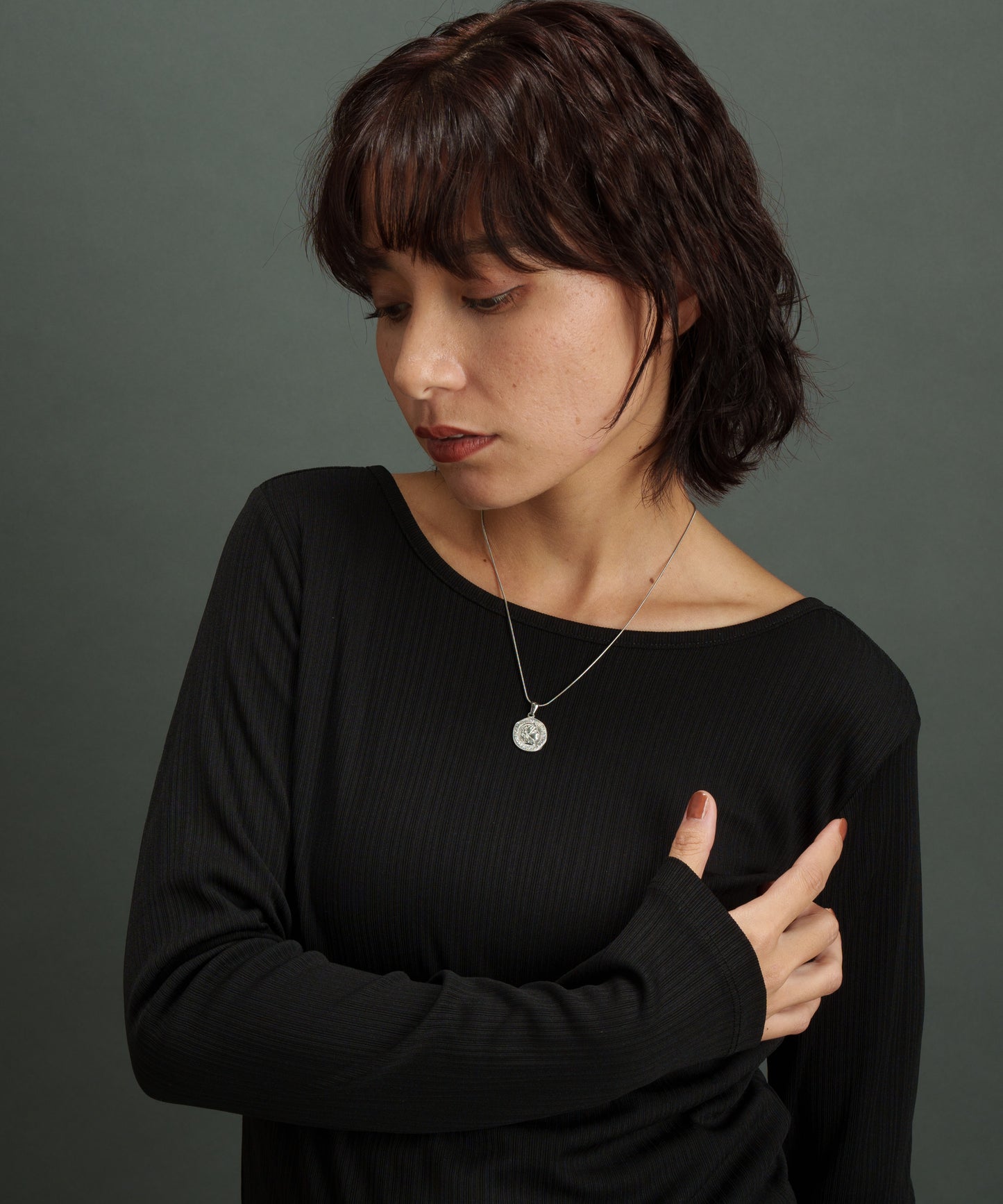 ディストーテッドコインネックレス【Silver】