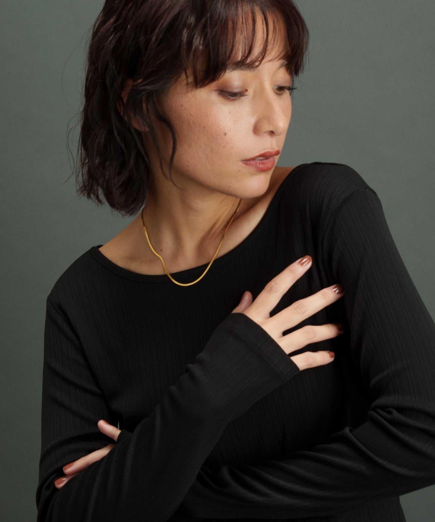 ベーシックスネークチェーンネックレス【Gold】