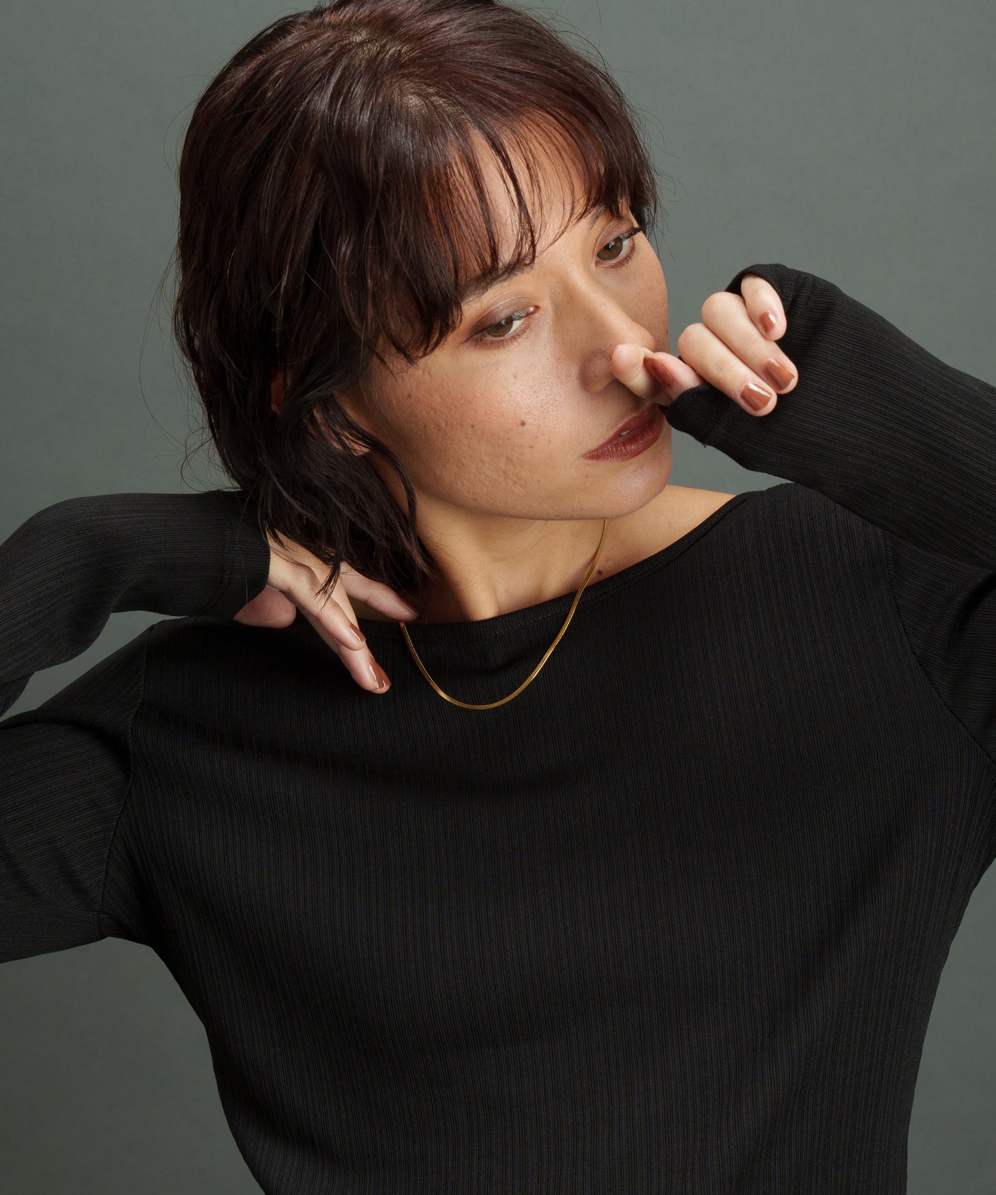 ベーシックスネークチェーンネックレス【Gold】