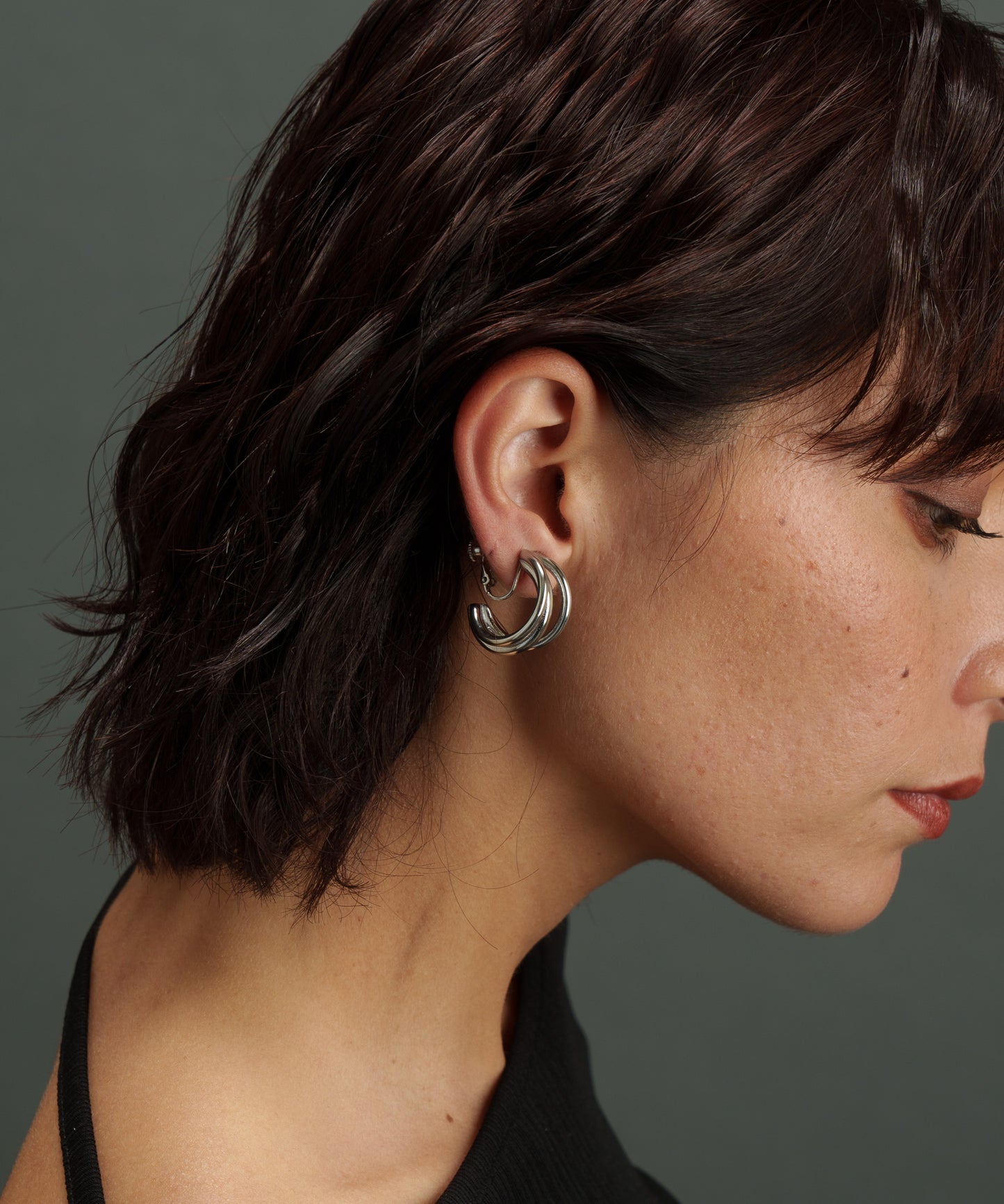 3連ドッキングCカーブイヤリング【Silver】