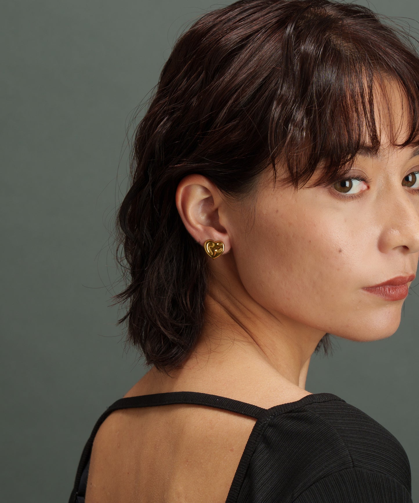 バンプスプチハートイヤリング【Gold】