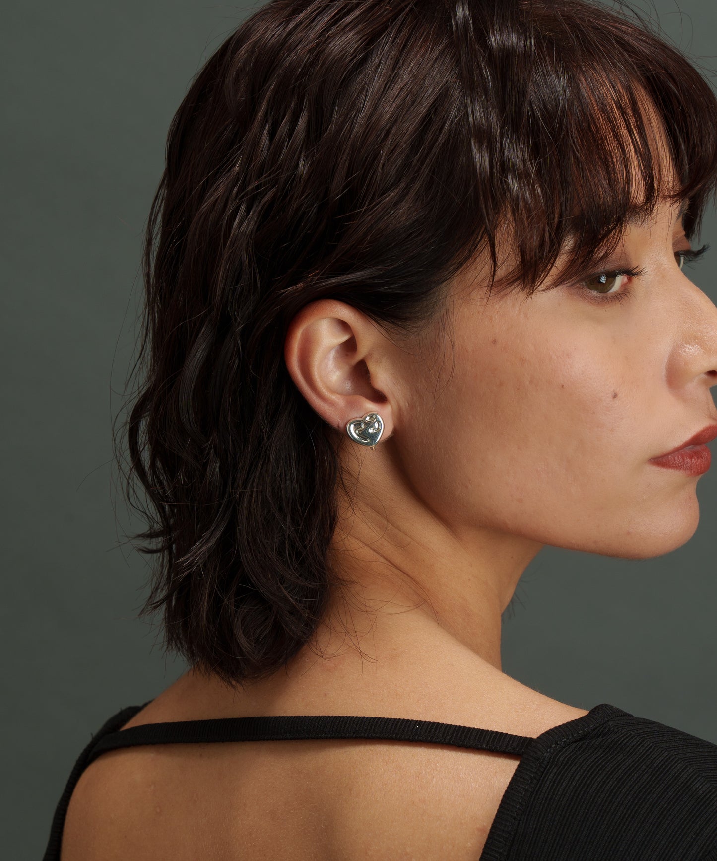 バンプスプチハートイヤリング【Silver】