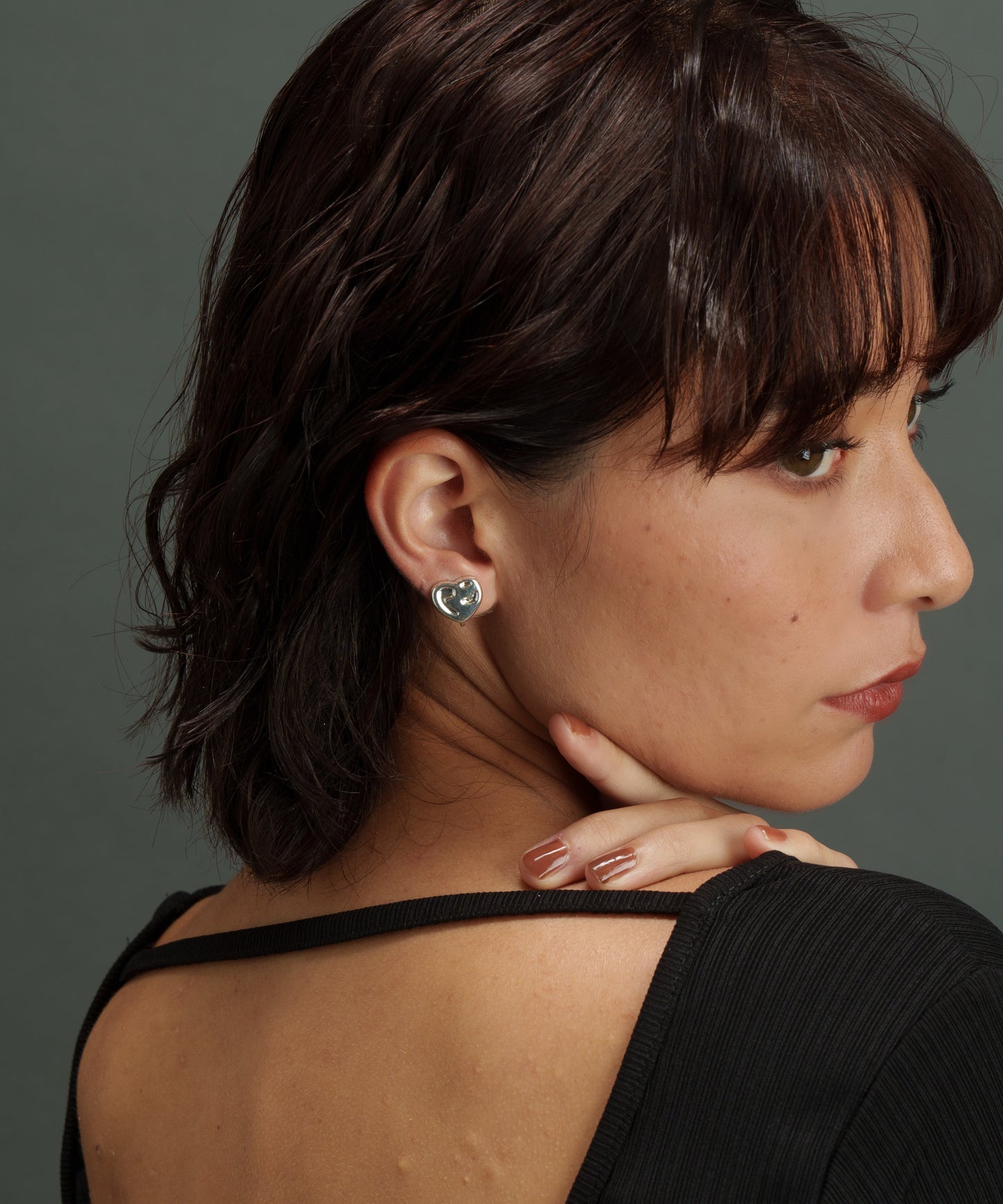 バンプスプチハートイヤリング【Silver】